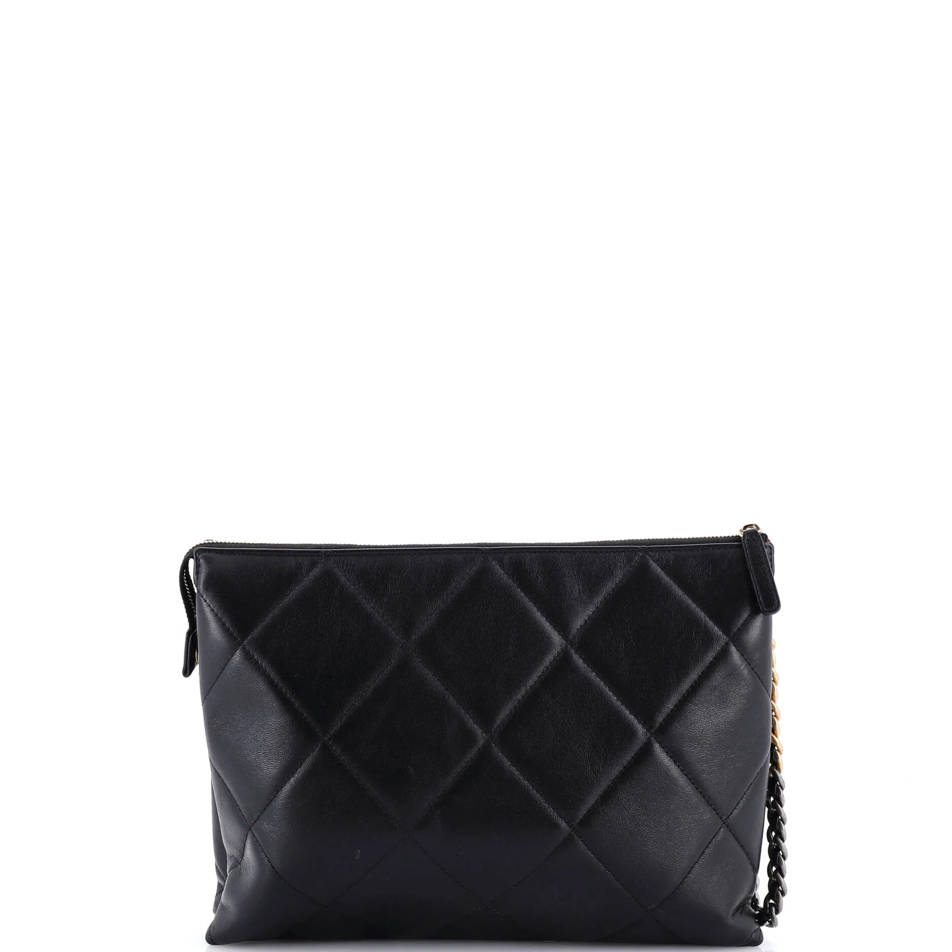 19 Wristlet Pouch with Handle Quilted Goatskin Large - Image 4
