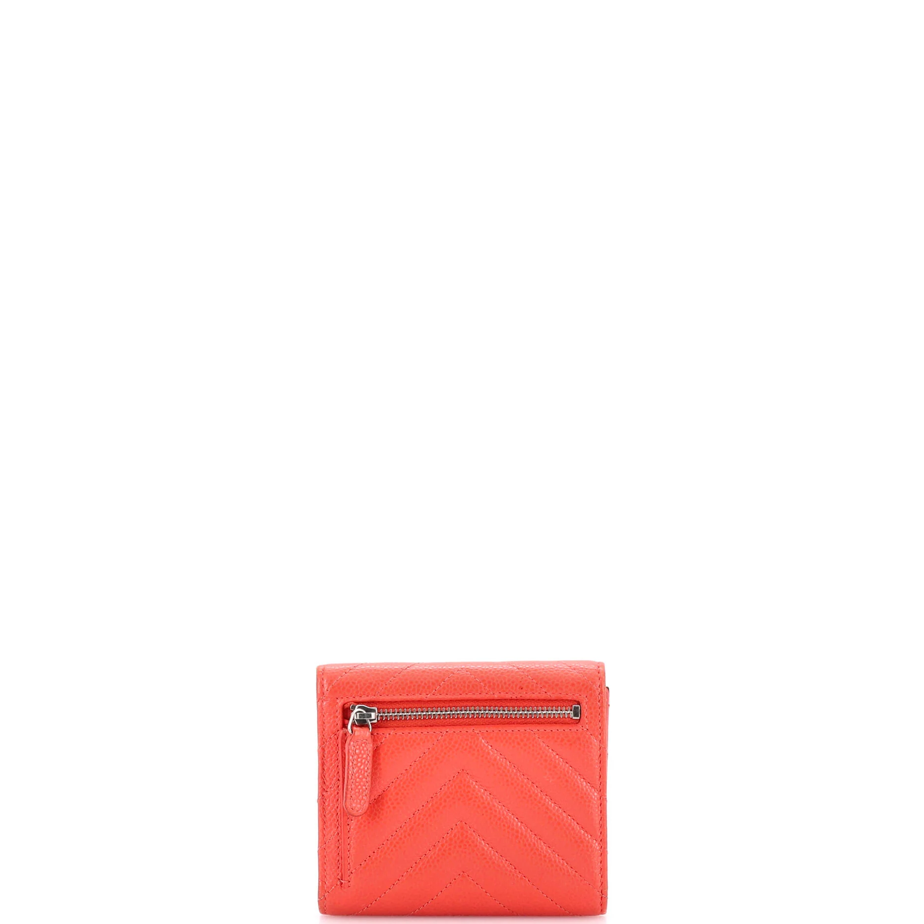 CC Compact Classic Flap Wallet Chevron Caviar - Image 3