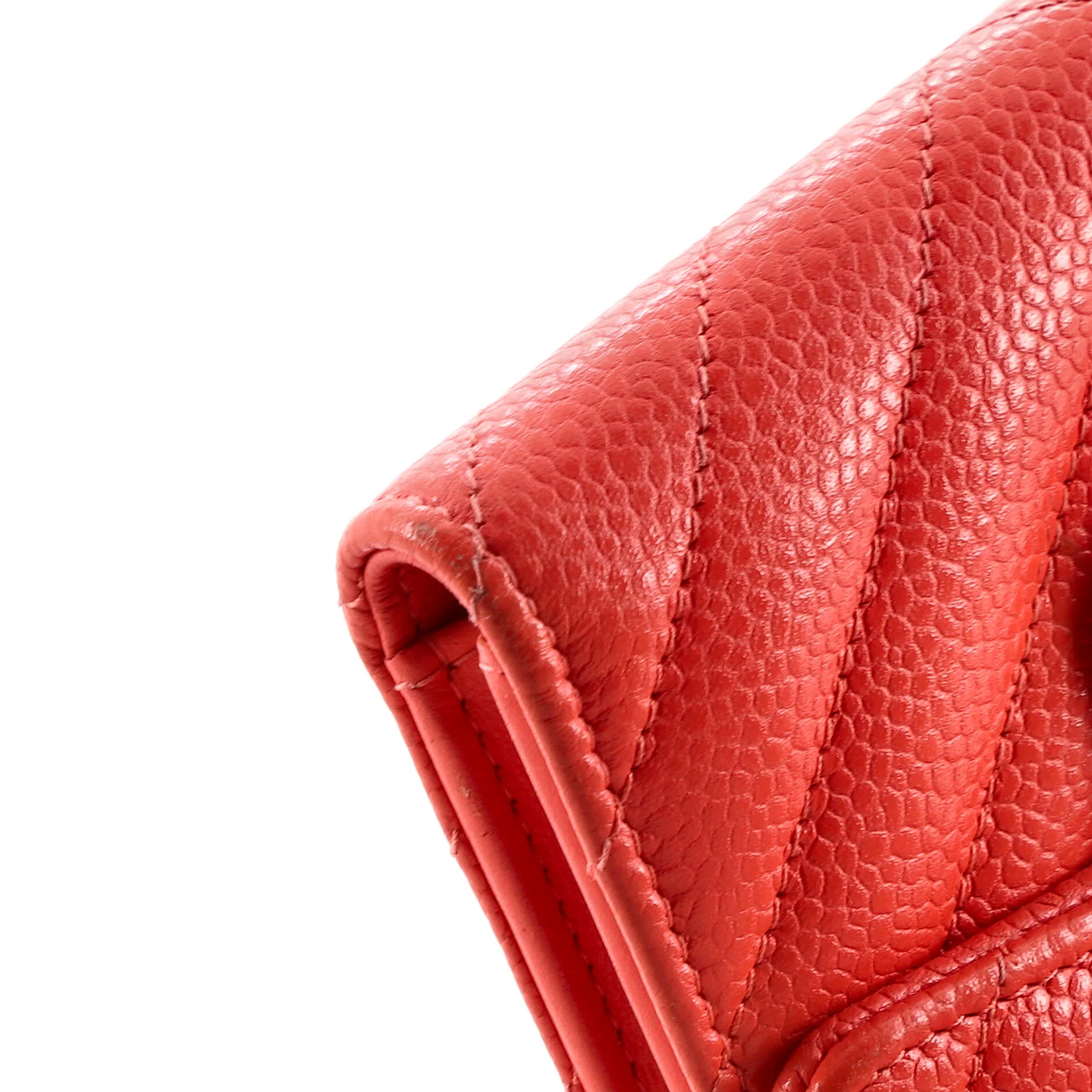 CC Compact Classic Flap Wallet Chevron Caviar - Image 8