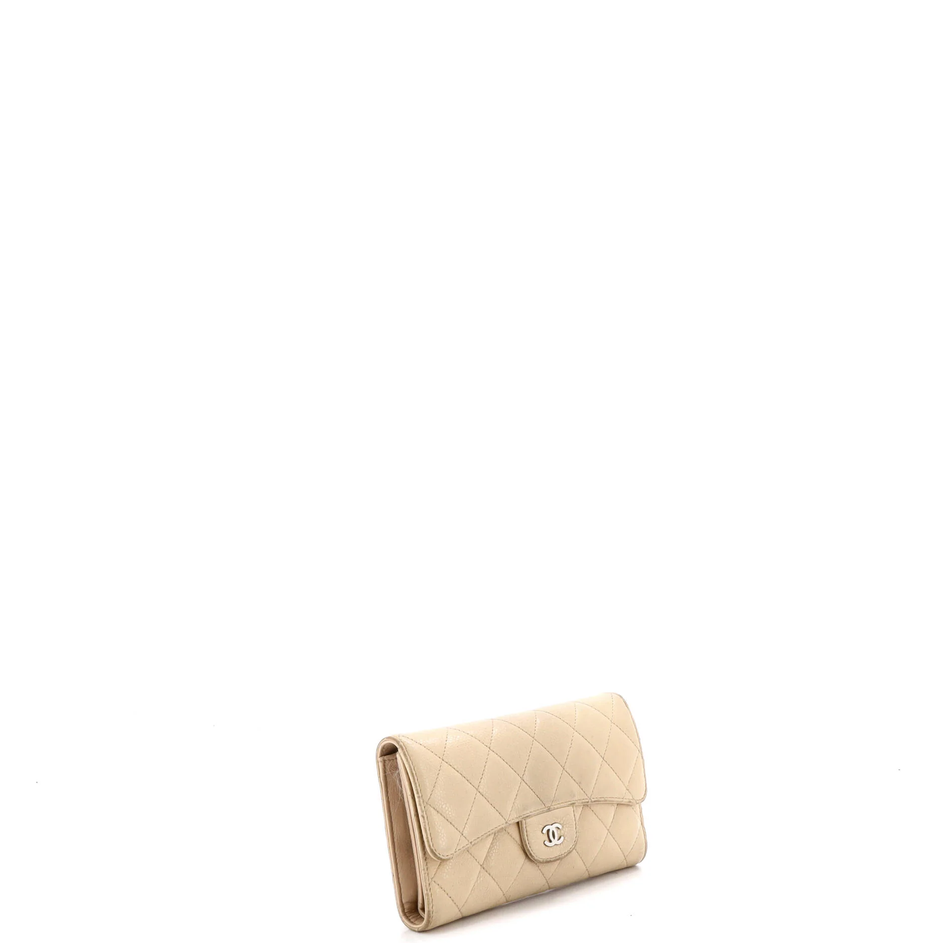 CC Gusset Classic Flap Wallet Quilted Caviar Long - Image 2