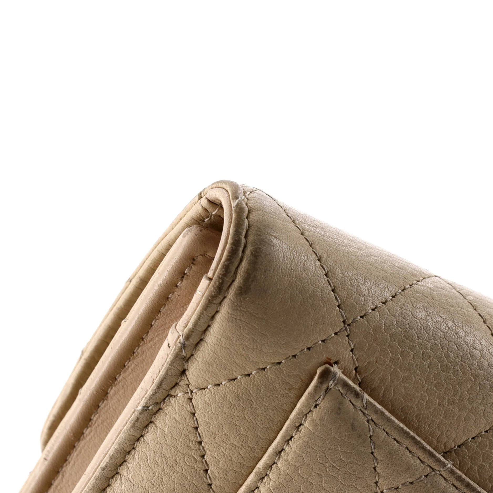 CC Gusset Classic Flap Wallet Quilted Caviar Long - Image 6
