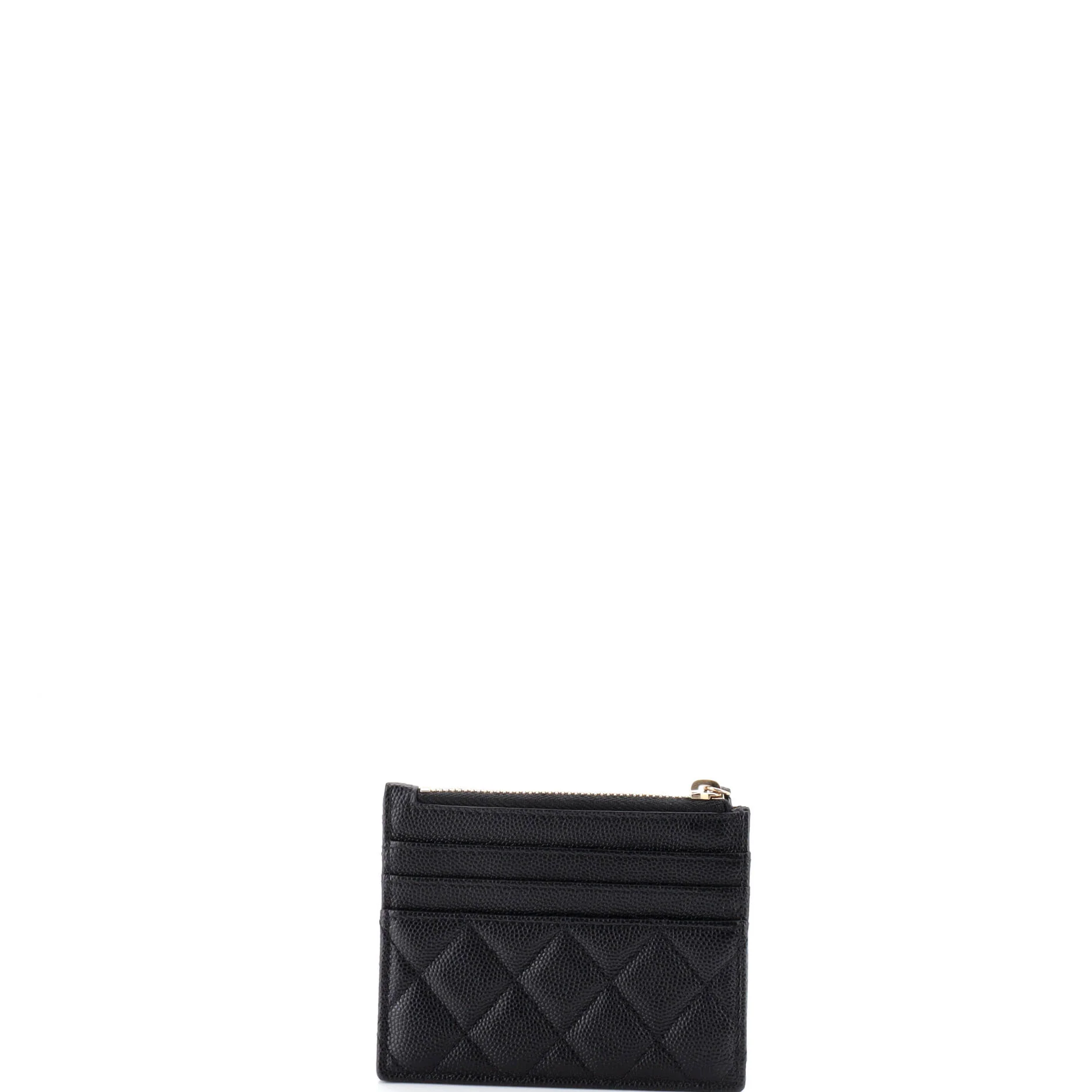 CC Zip Card Holder Quilted Caviar - Image 3