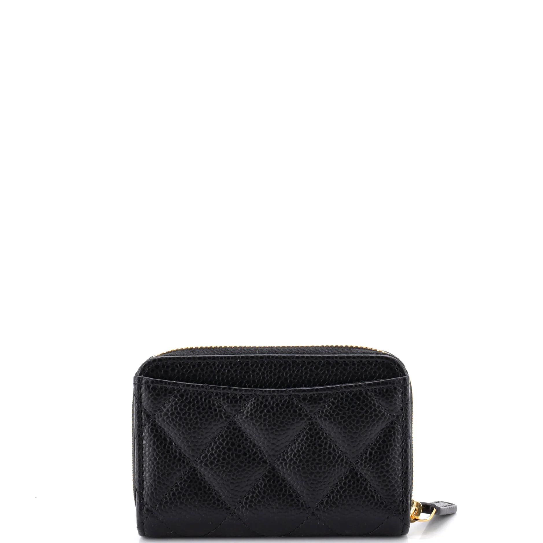CC Zip Coin Purse Quilted Caviar Small - Image 3