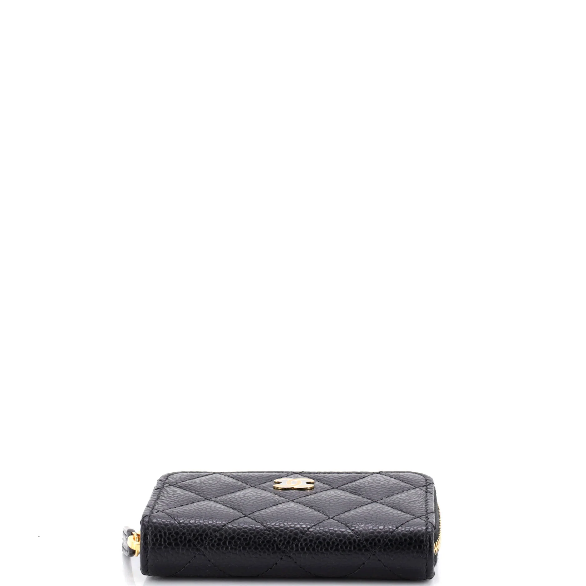 CC Zip Coin Purse Quilted Caviar Small - Image 4