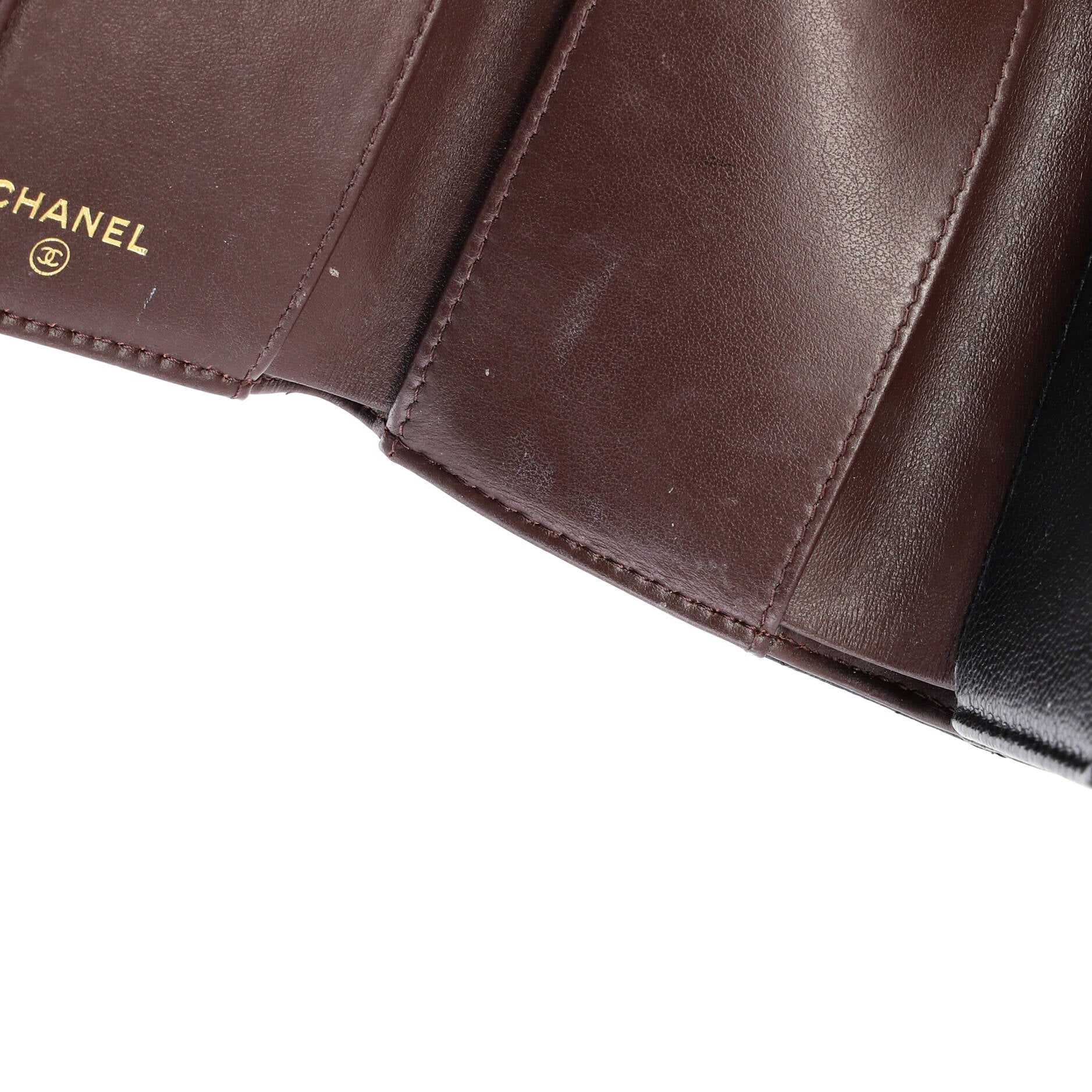 CC Zip Trifold Wallet Quilted Caviar Compact - Image 6