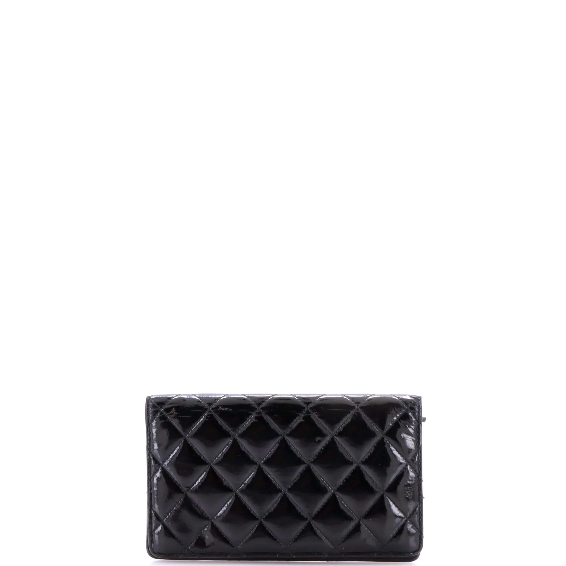 L-Yen Wallet Quilted Striated Metallic Patent - Image 3