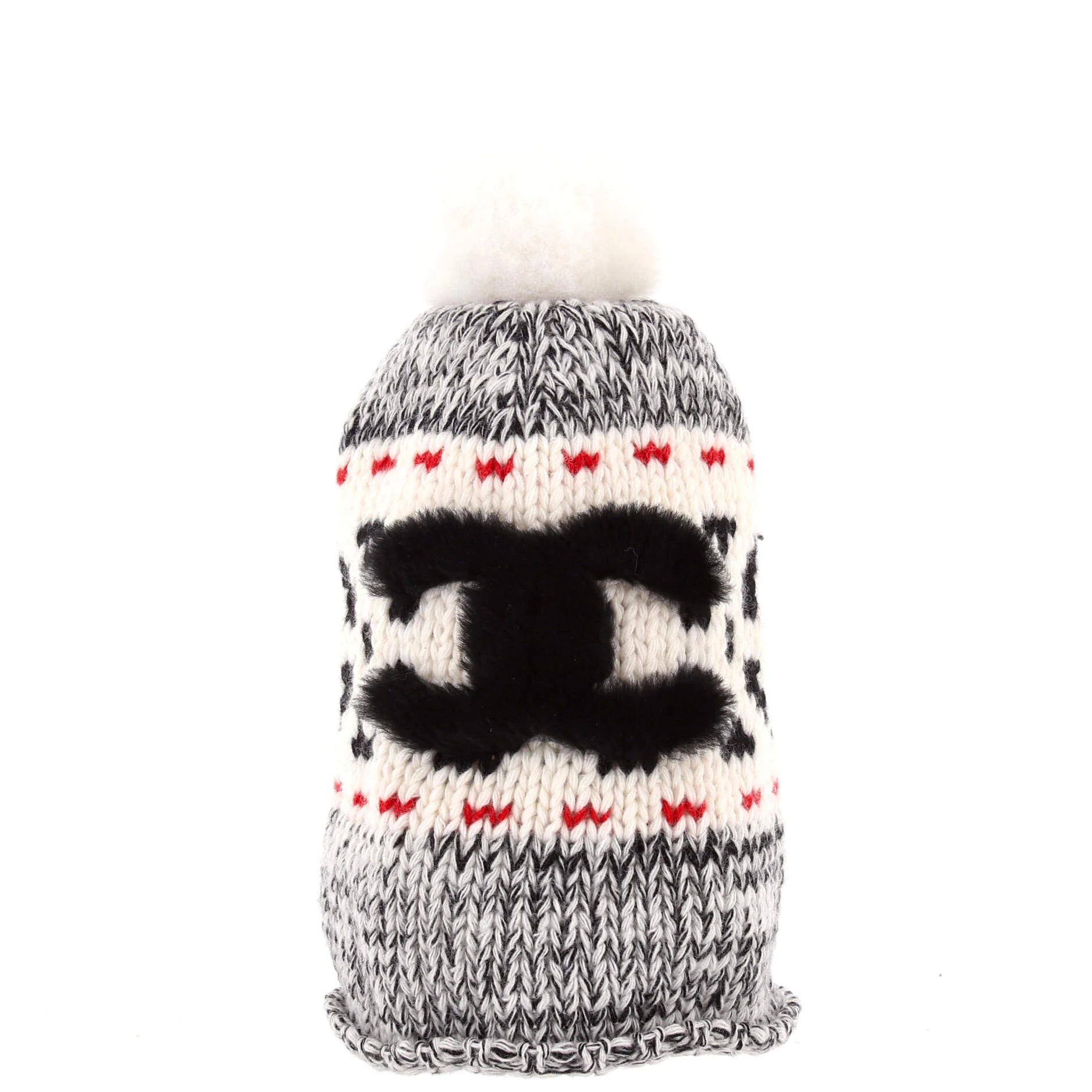 Multi CC Pom Pom Beanie Wool and Shearling