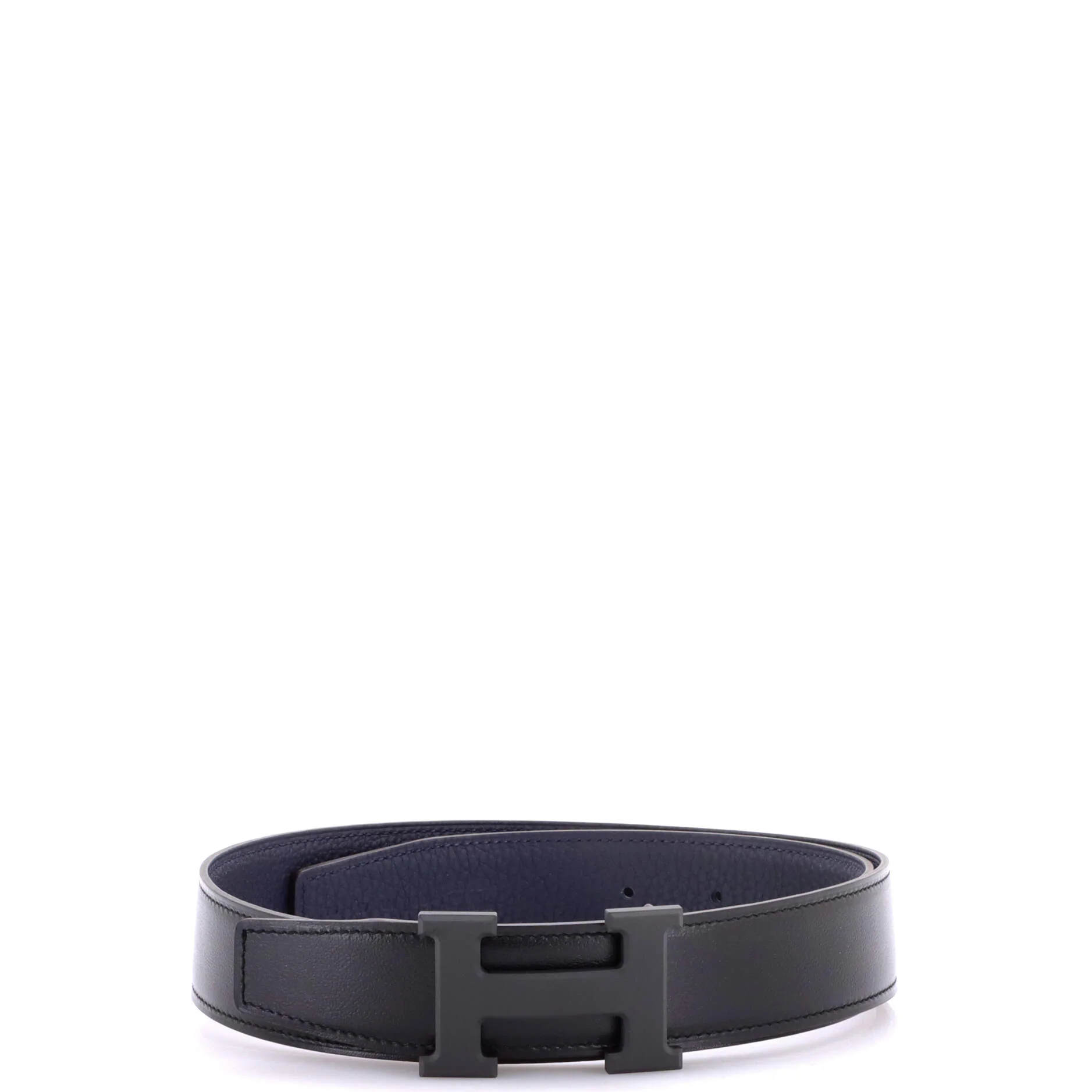 Constance Reversible Belt Leather with So Black Matte Hardware Wide 75