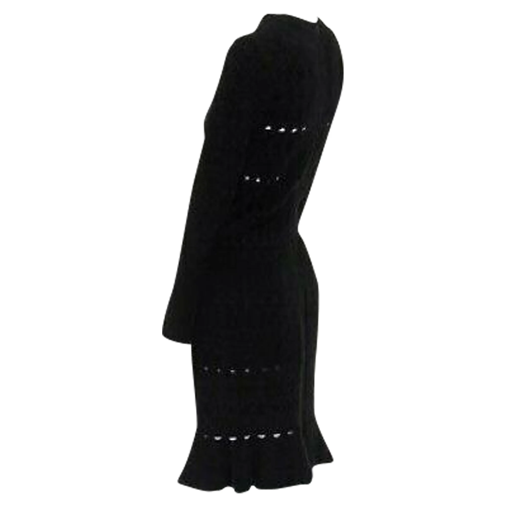 Women's Alaia chenille cutout fluted hem bodycon dress - Image 6