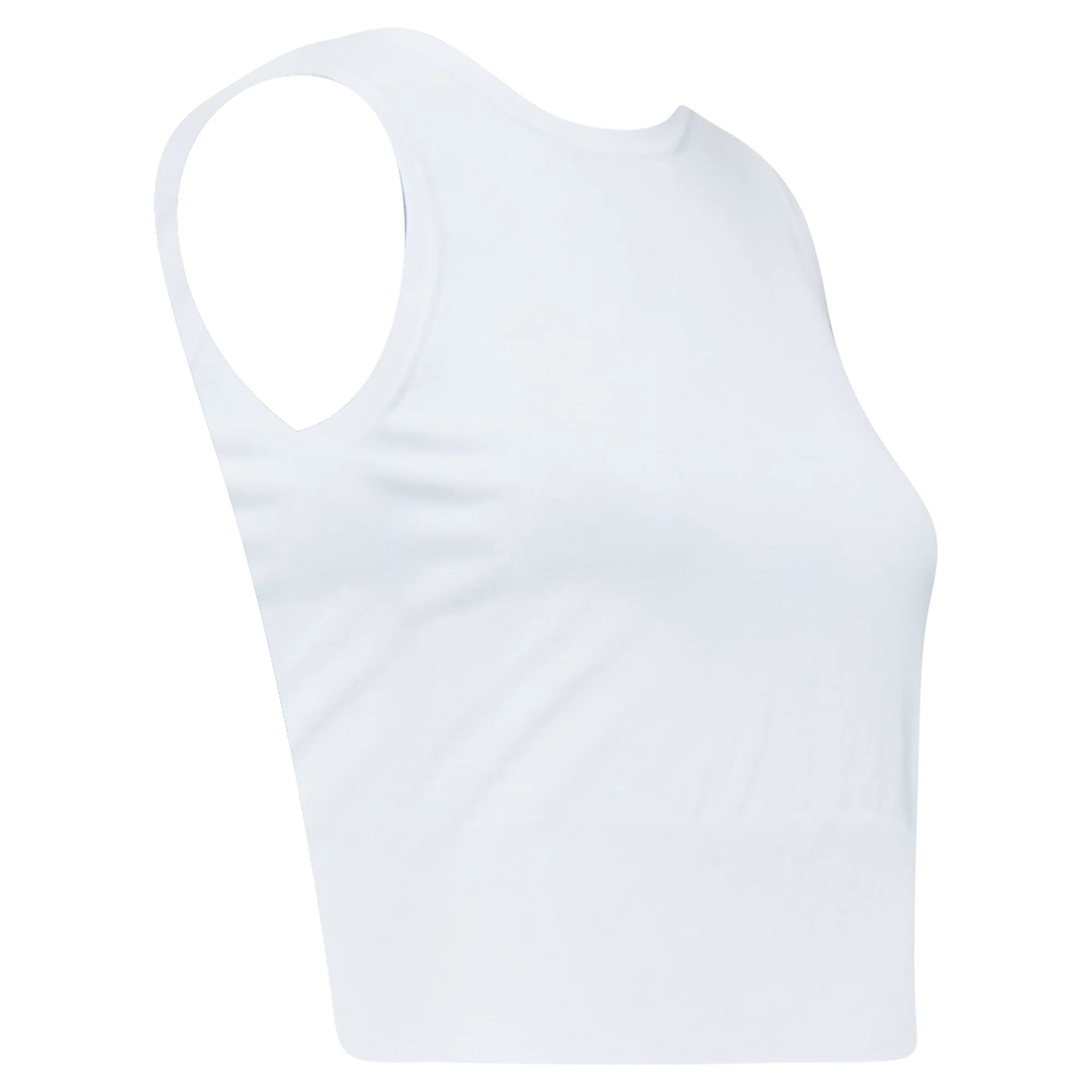 Women's ALAIA white viscose blend sleeveless round neck ribbed hem crop vest FR36 S - Image 3