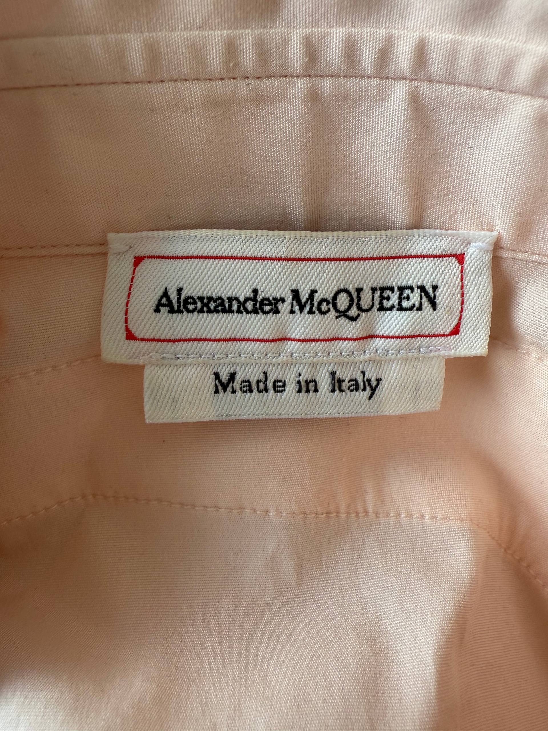 Men's Alexander McQueen Harness Poplin Shirt in Orange Cotton - Image 9