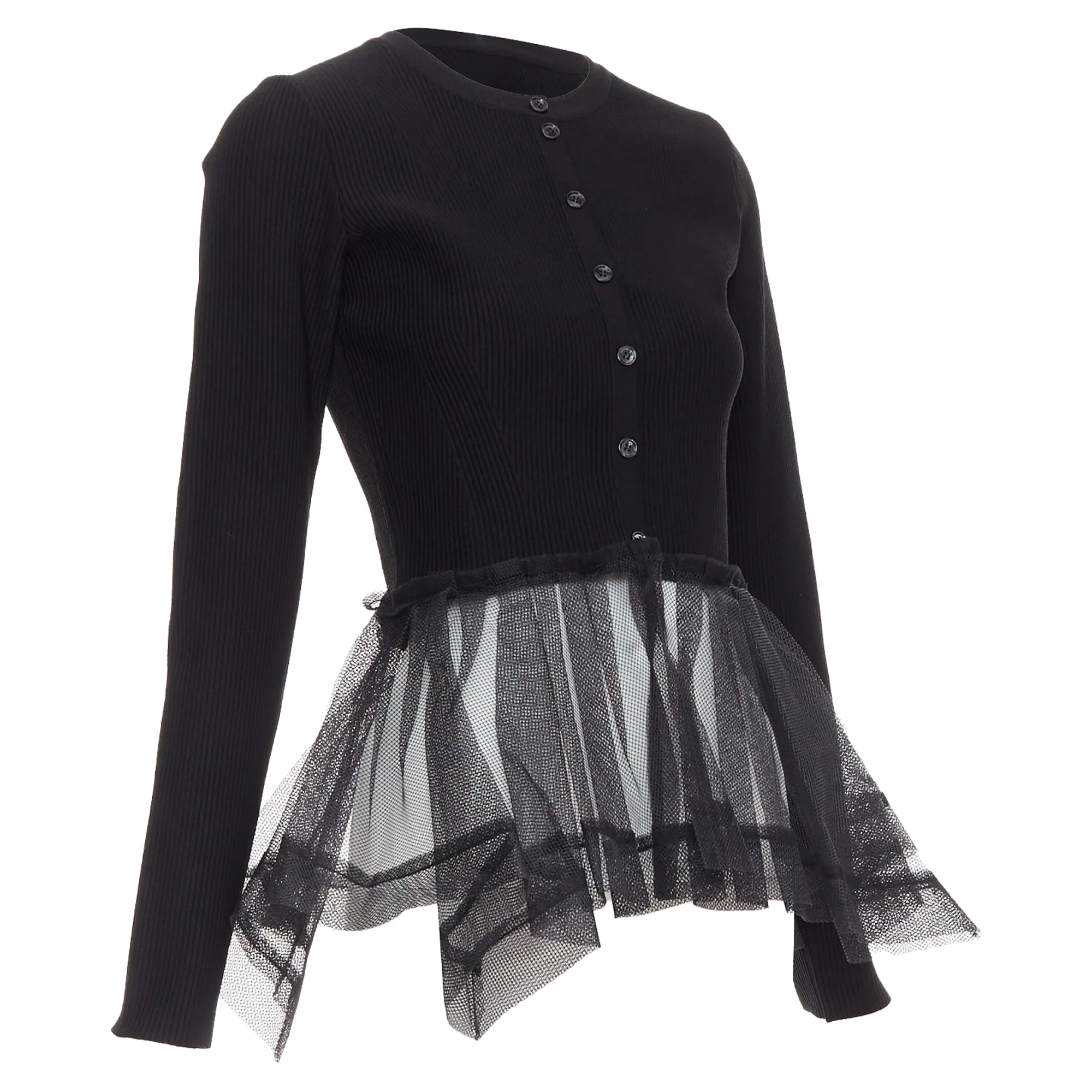 Women's Alexander Mcqueen 2023 Tulle Peplum Cardigan - Image 3