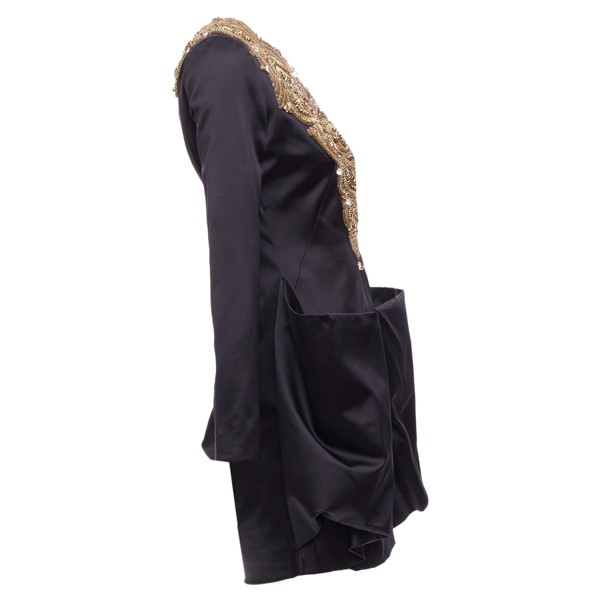 Women's Alexander Mcqueen Angels Demons Gold Bead Structural Dress - Image 4