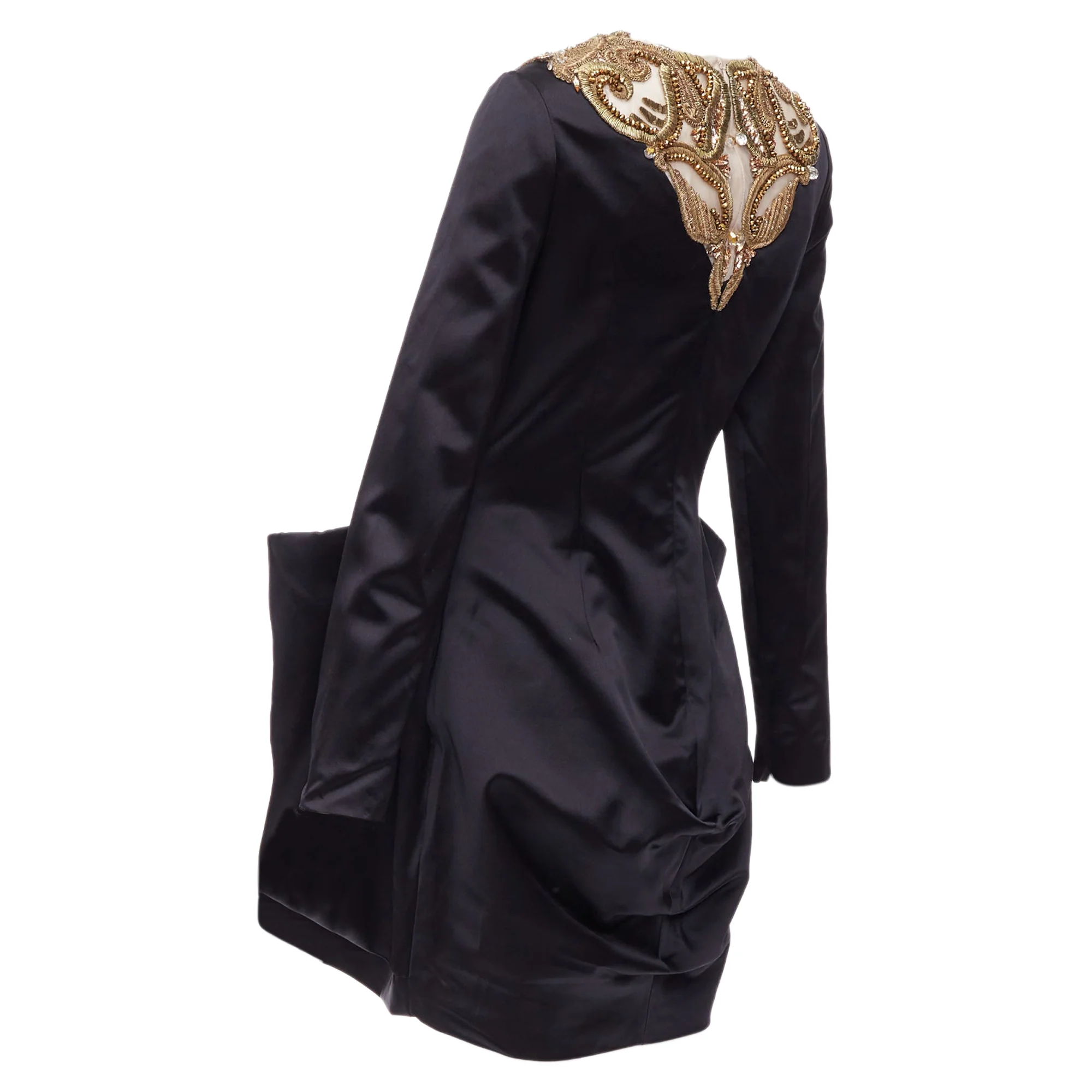 Women's Alexander Mcqueen Angels Demons Gold Bead Structural Dress - Image 6