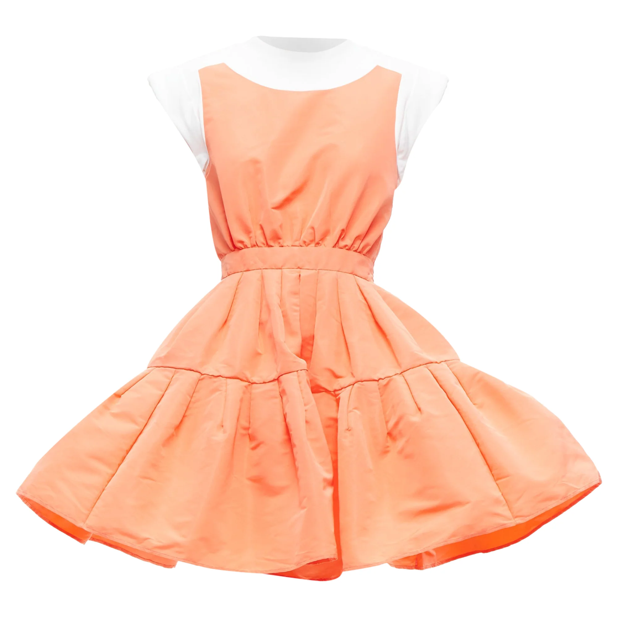 Women's Alexander McQueen apricot taffeta Tromp Loeil cotton tank dress