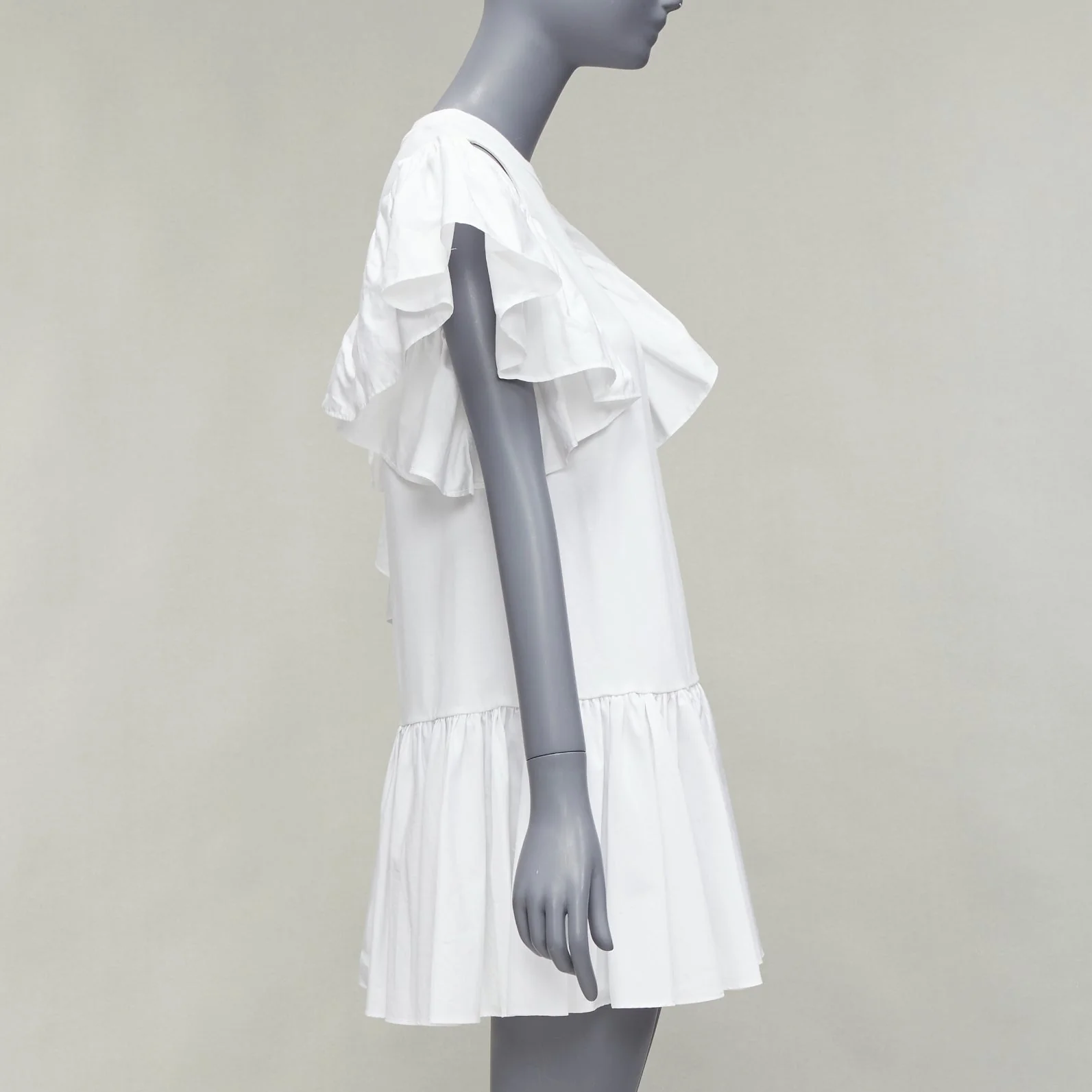 Women's Alexander Mcqueen Asymmetric Ruffle Sleeve Drop Waist Dress - Image 10