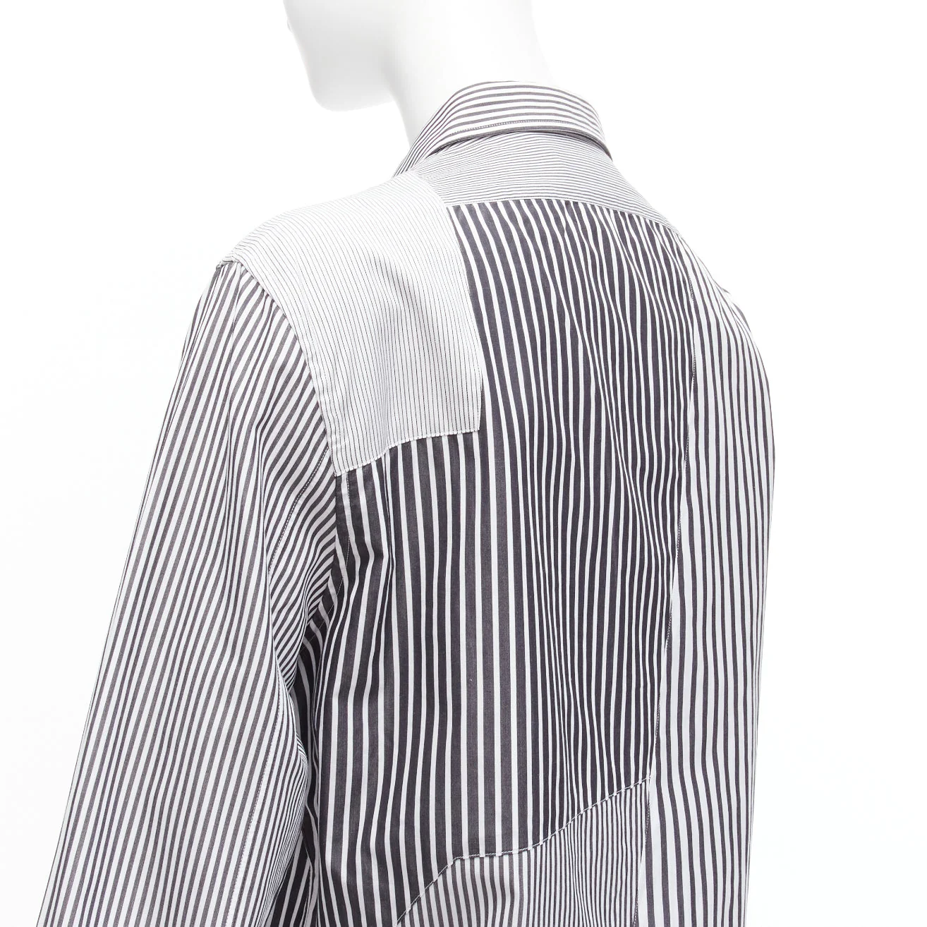 Women's Alexander McQueen cotton mixed stripes patchwork shirt - Image 8