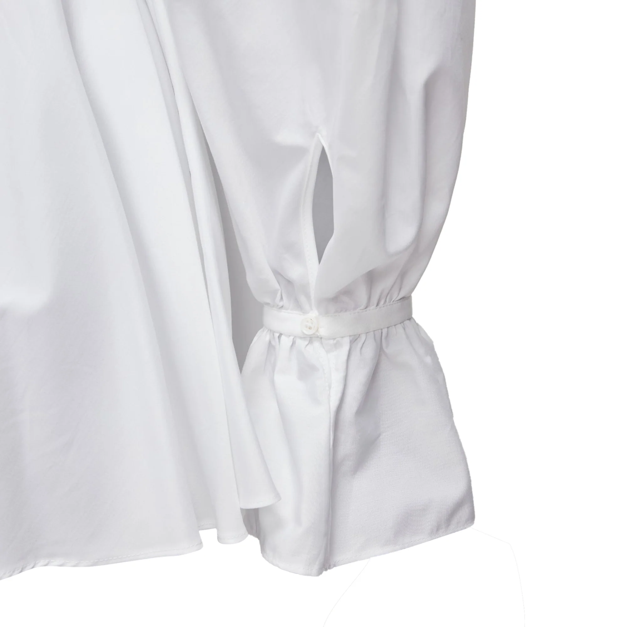 Women's Alexander Mcqueen Cotton V-Neck Balloon Sleeve Peplum Dress Shirt - Image 2