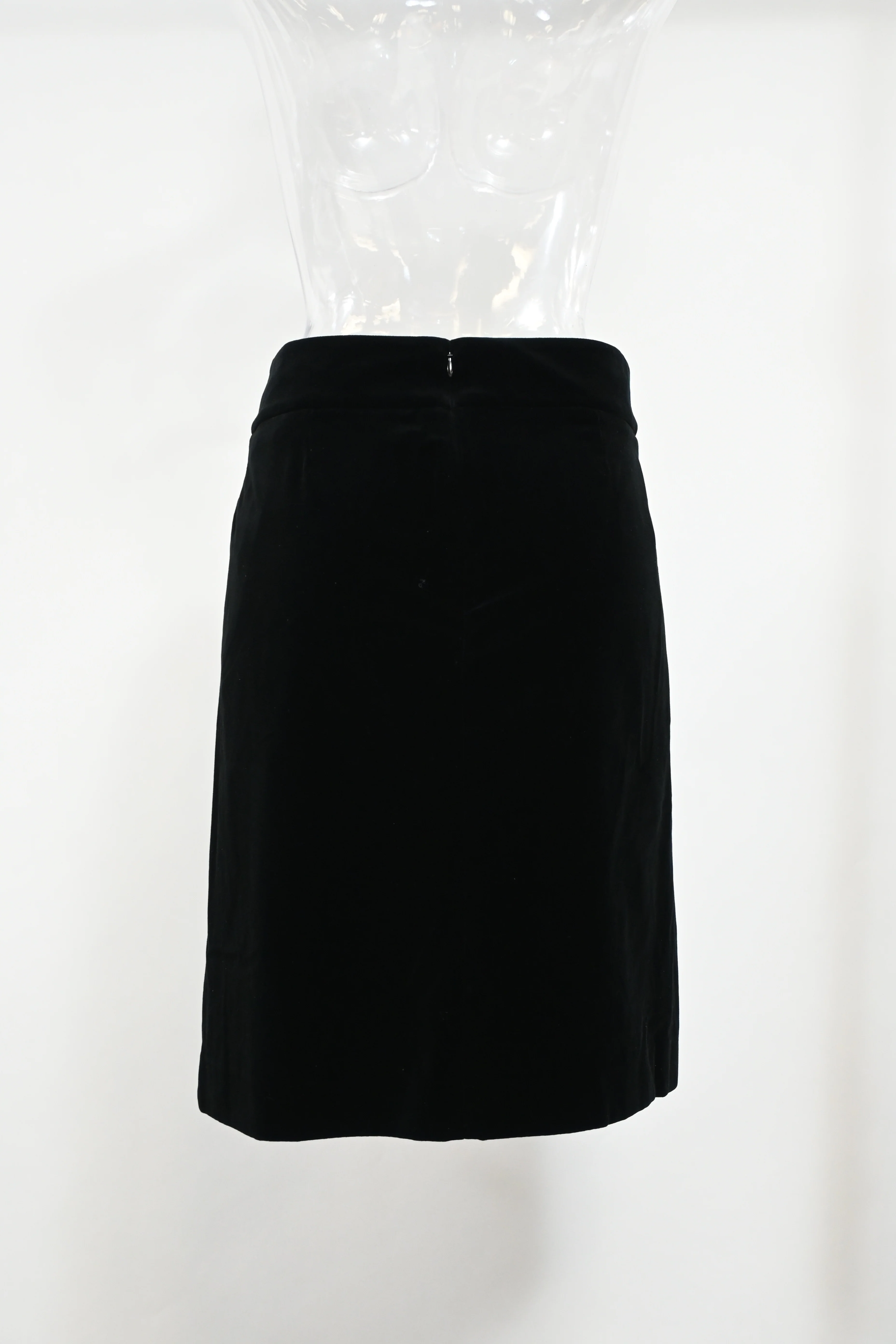 Women's Alexander Mcqueen Midi A-Line Skirt in Black Velvet - Image 7