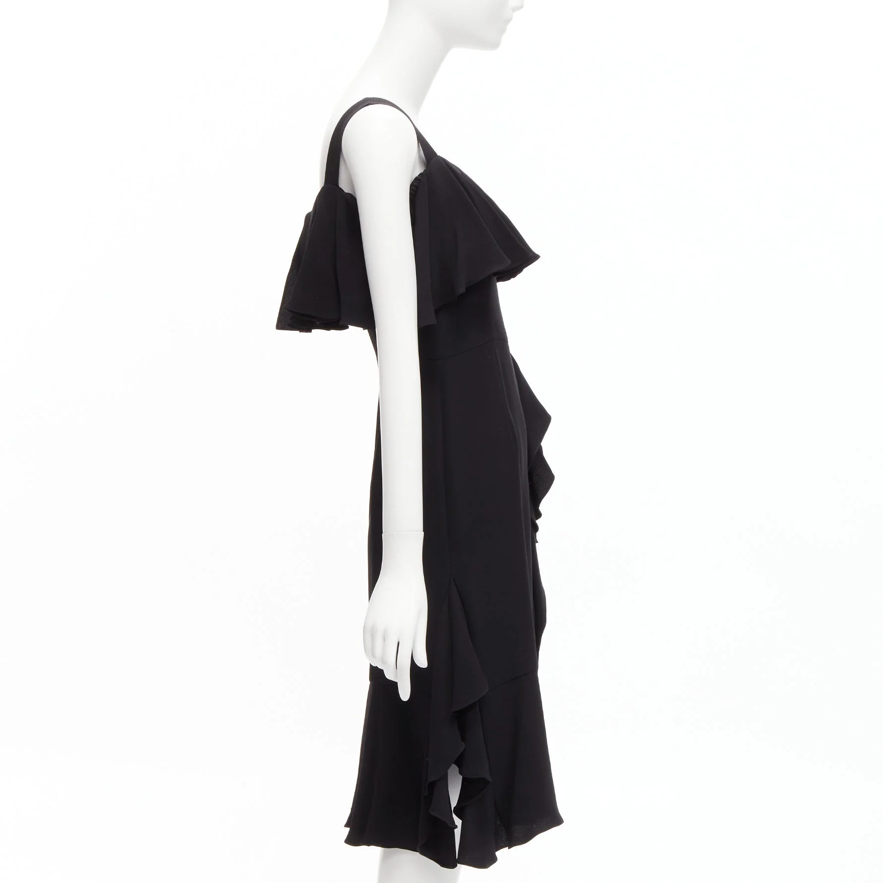 Women's Alexander McQueen silk asymmetric flutter cocktail dress - Image 10