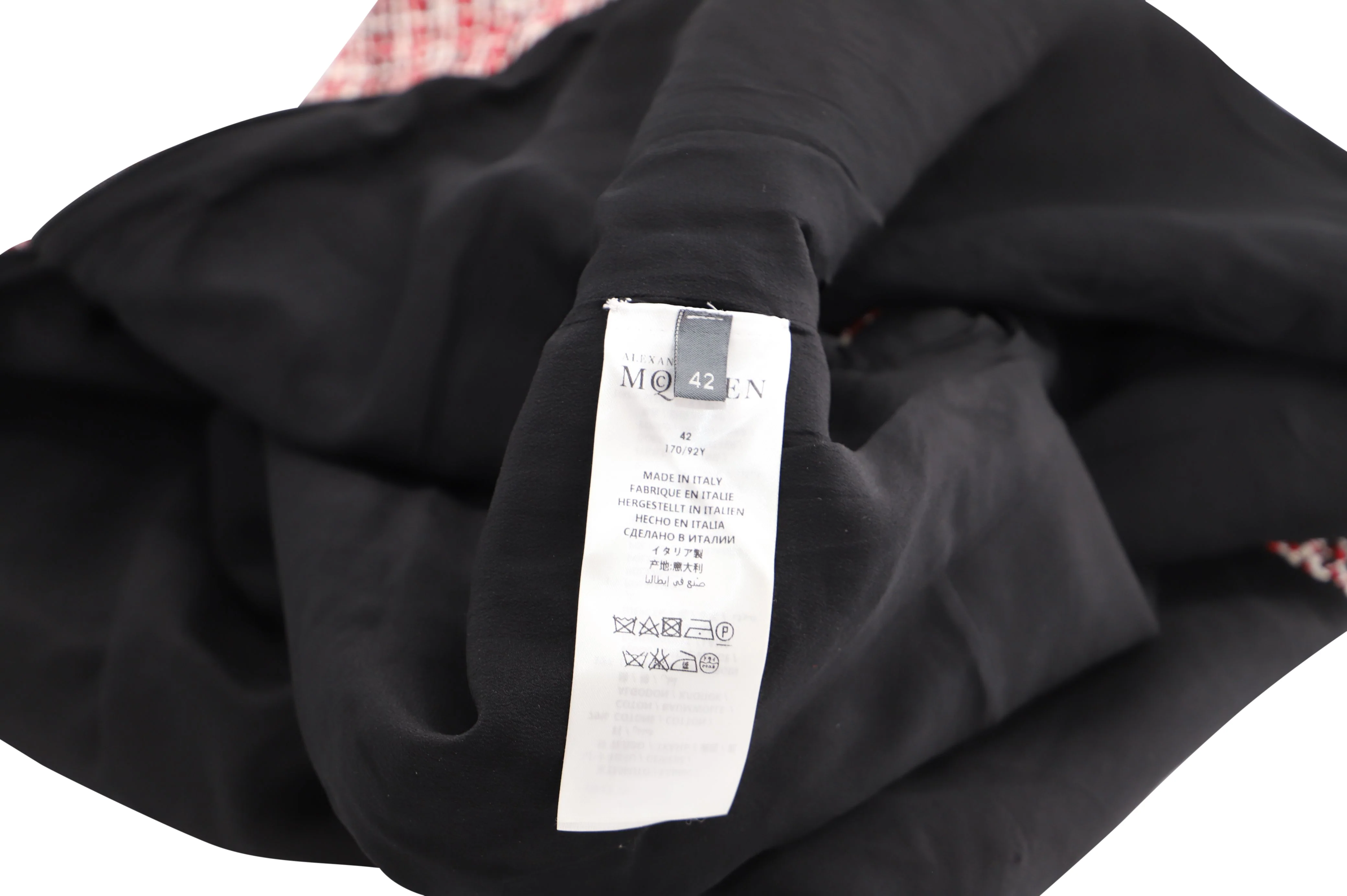 Women's Alexander McQueen Tweed Shift Dress in Red Cotton - Image 4