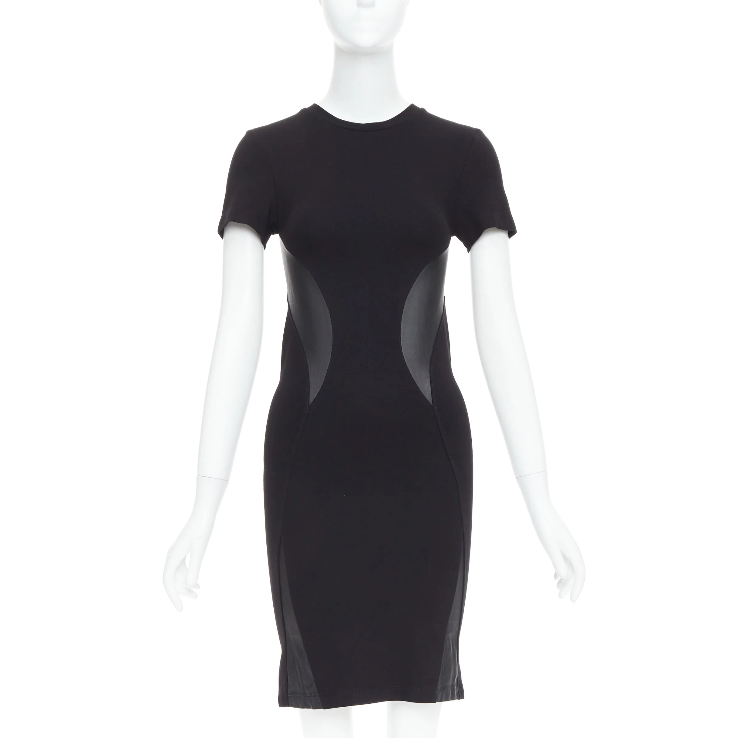 Women's Mcq Alexander Mcqueen leather panel fitted bodycon dress - Image 7