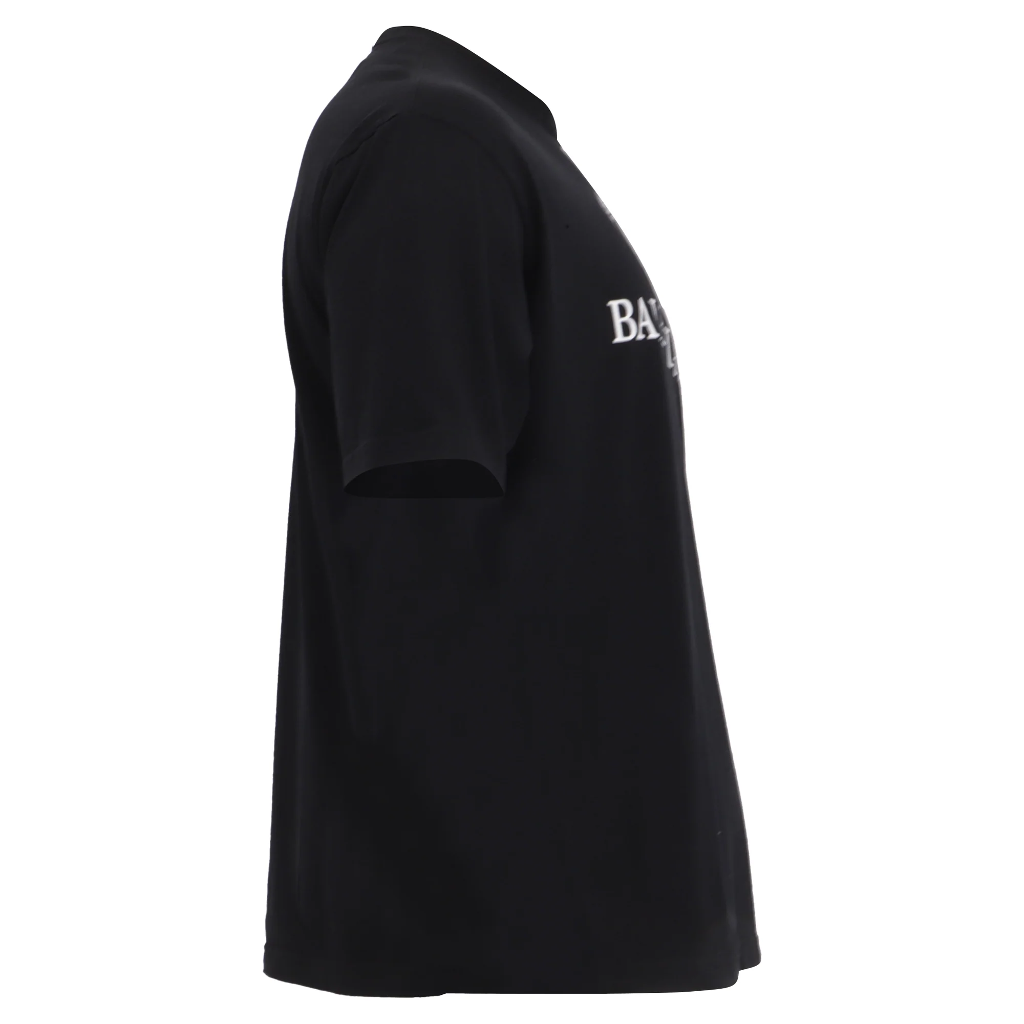 Men's Balenciaga BB Logo-Print T-Shirt in Black Cotton - Image 3