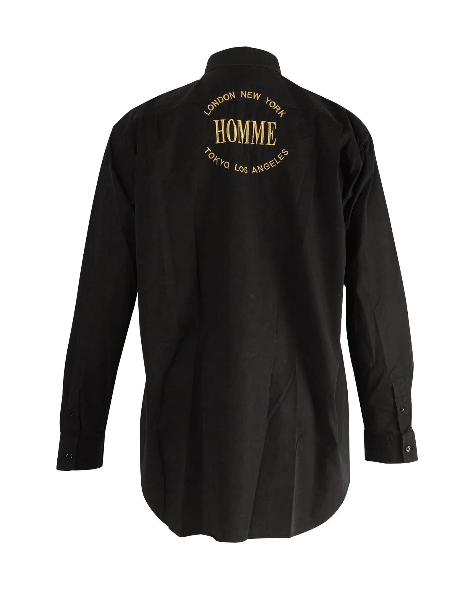Men's Balenciaga 'Homme' Buttondown Shirt in Black Cotton - Image 3