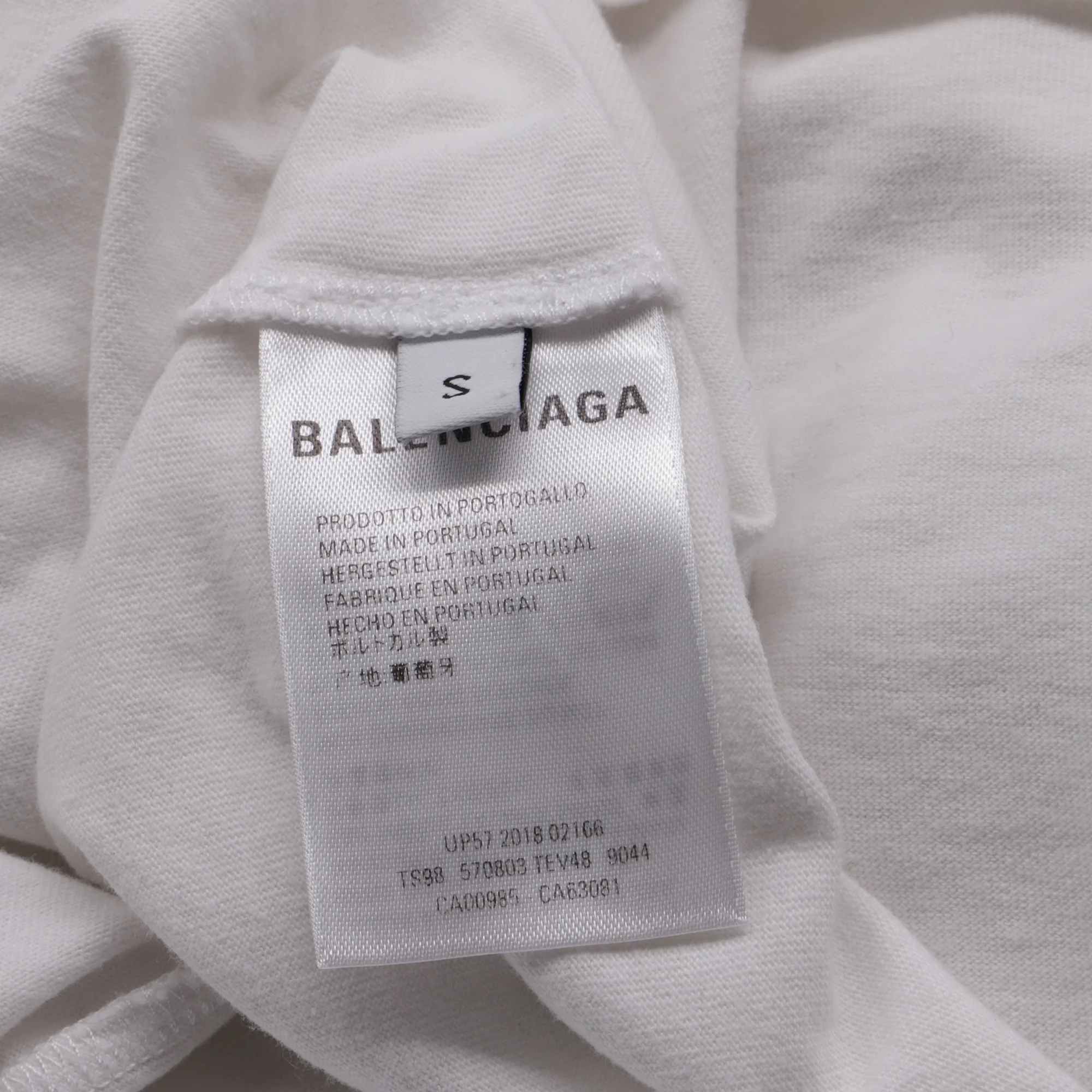 Men's Balenciaga Interlocking BB Logo-Print T-Shirt in White Cotton - Image 6