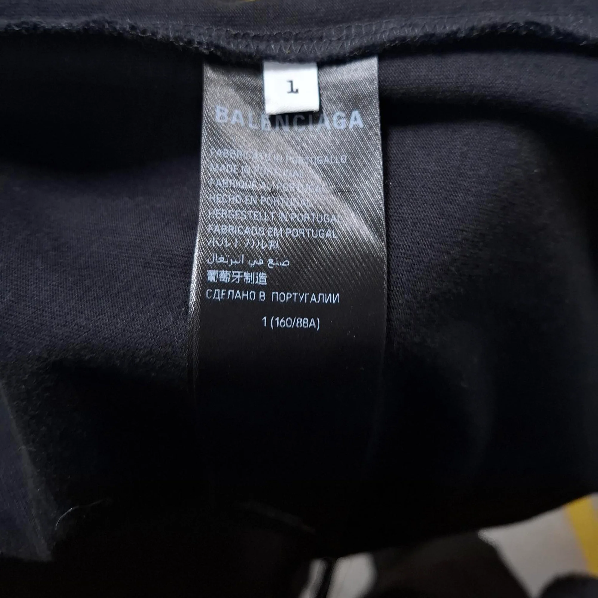 Men's Balenciaga Logo Print Mock Neck T-Shirt in Black Cotton - Image 4
