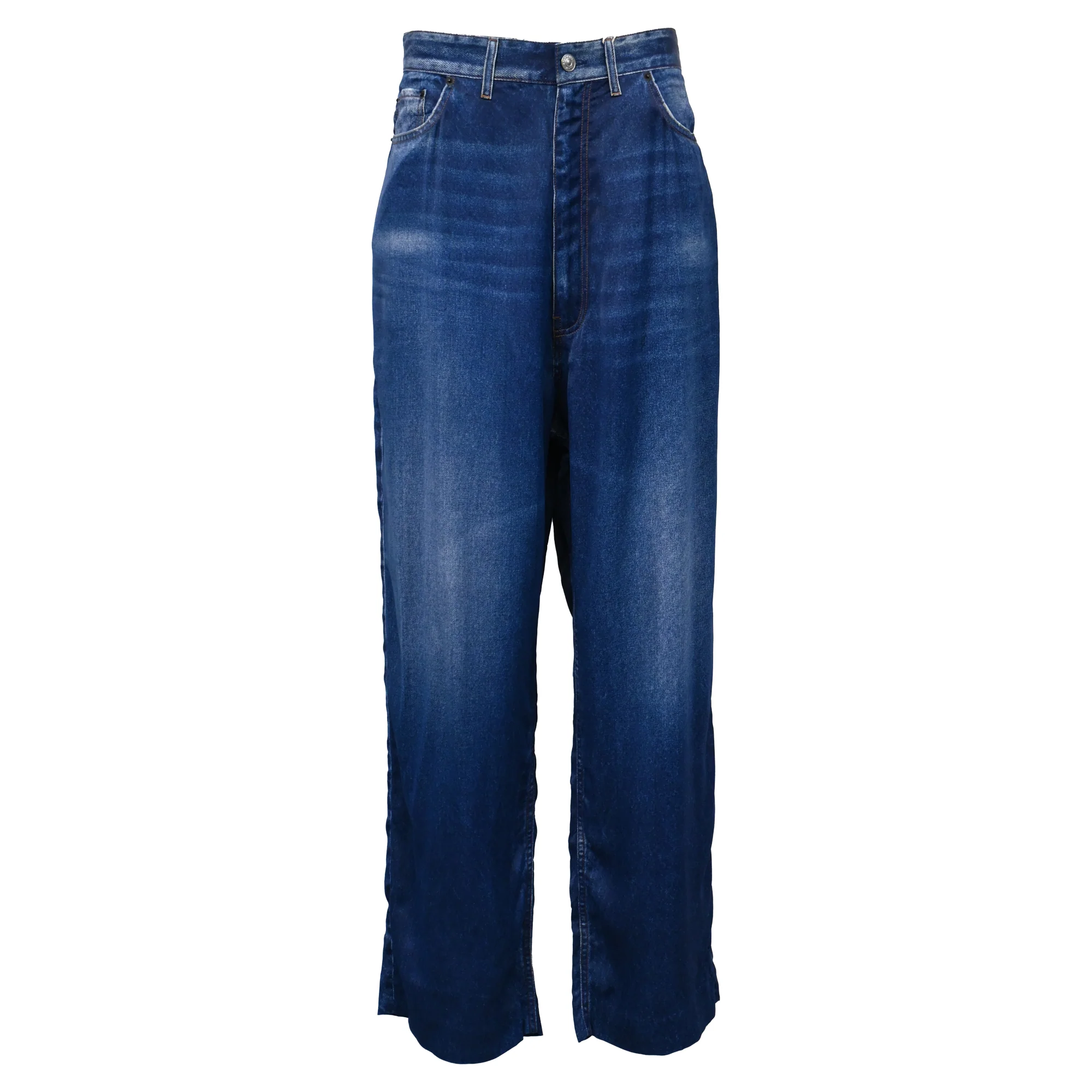 Men's Balenciaga Men's Trompe L'oeil Jeans in Blue 100% Viscose