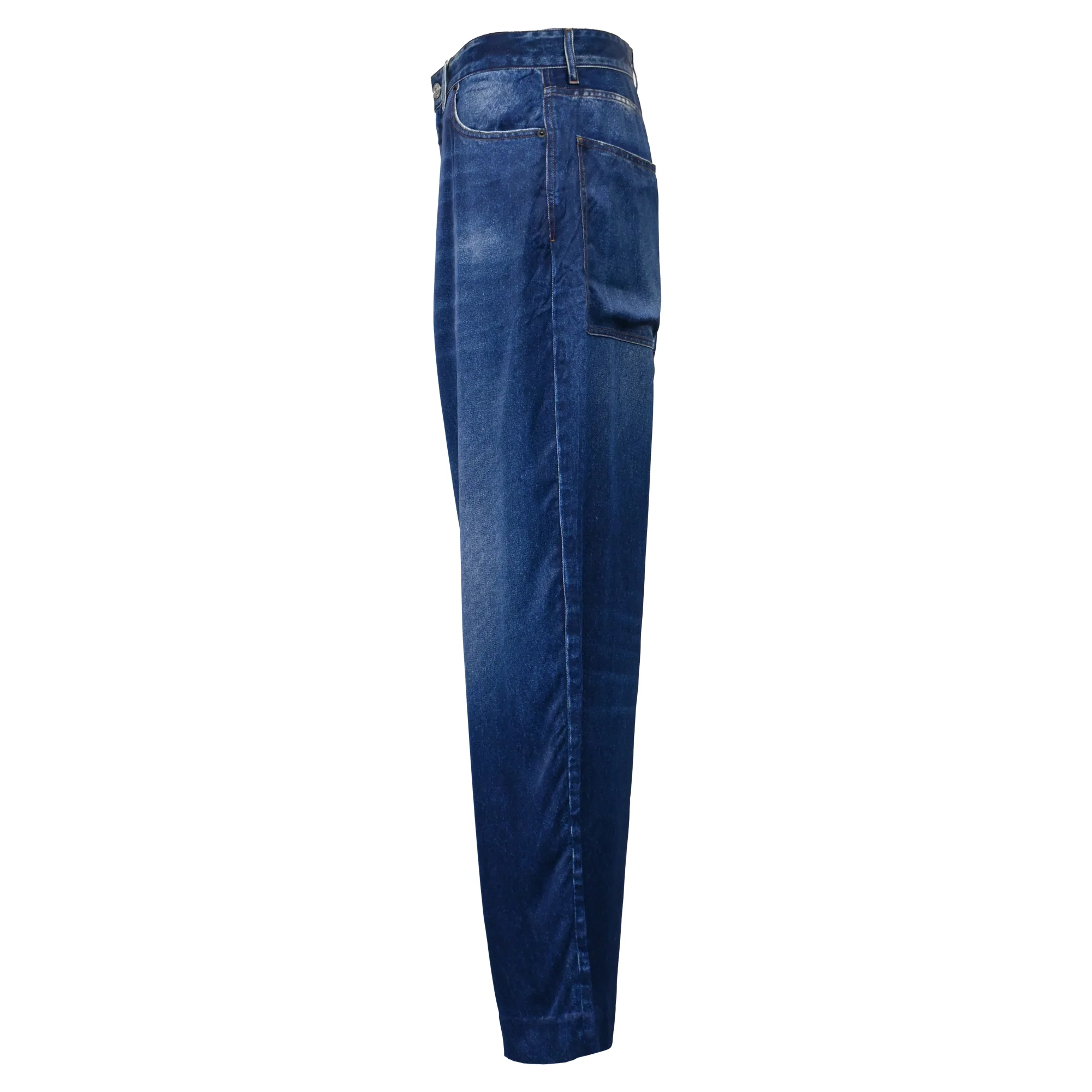 Men's Balenciaga Men's Trompe L'oeil Jeans in Blue 100% Viscose - Image 2