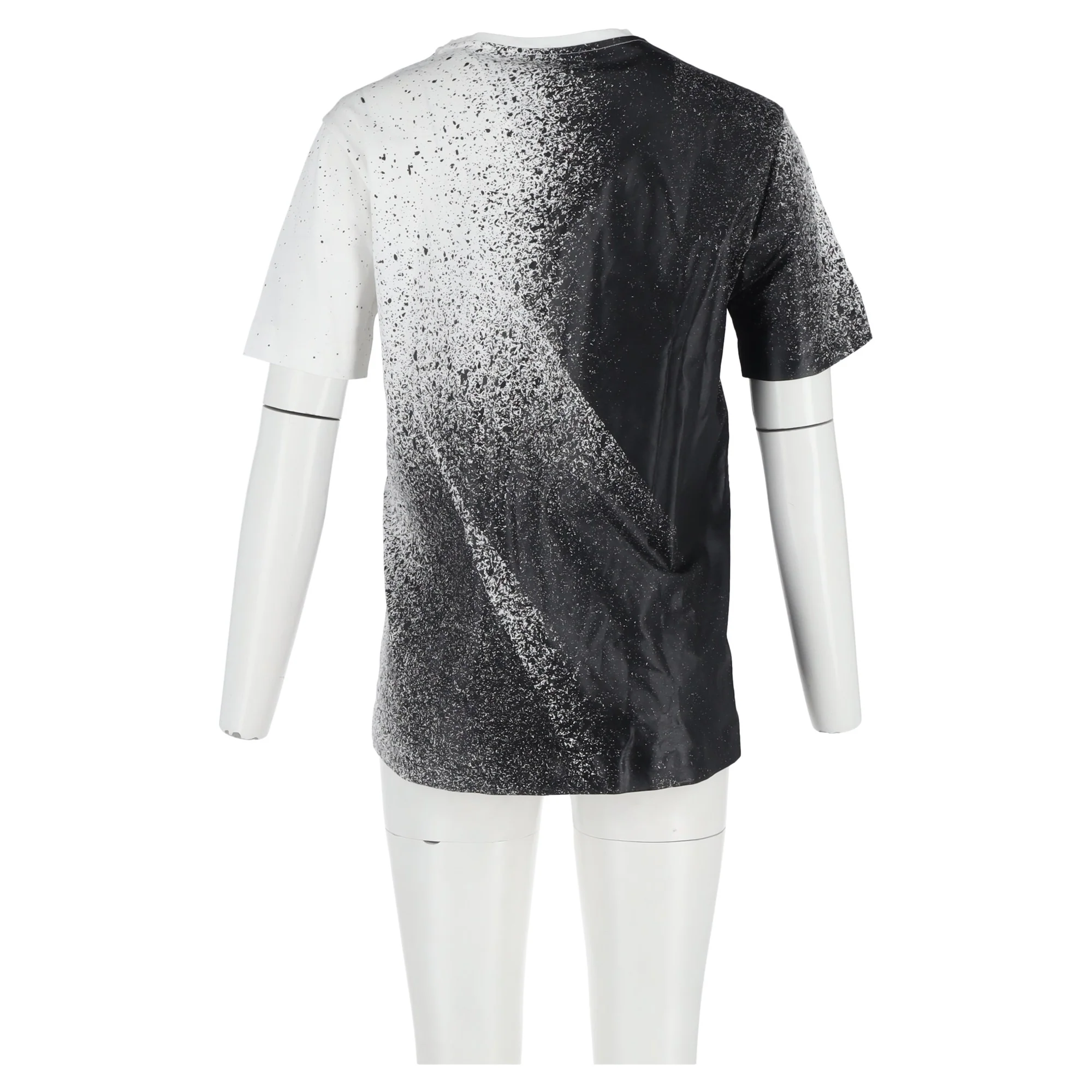 Men's Balenciaga Splash-Effect Crewneck T-Shirt in Black and White Cotton - Image 7