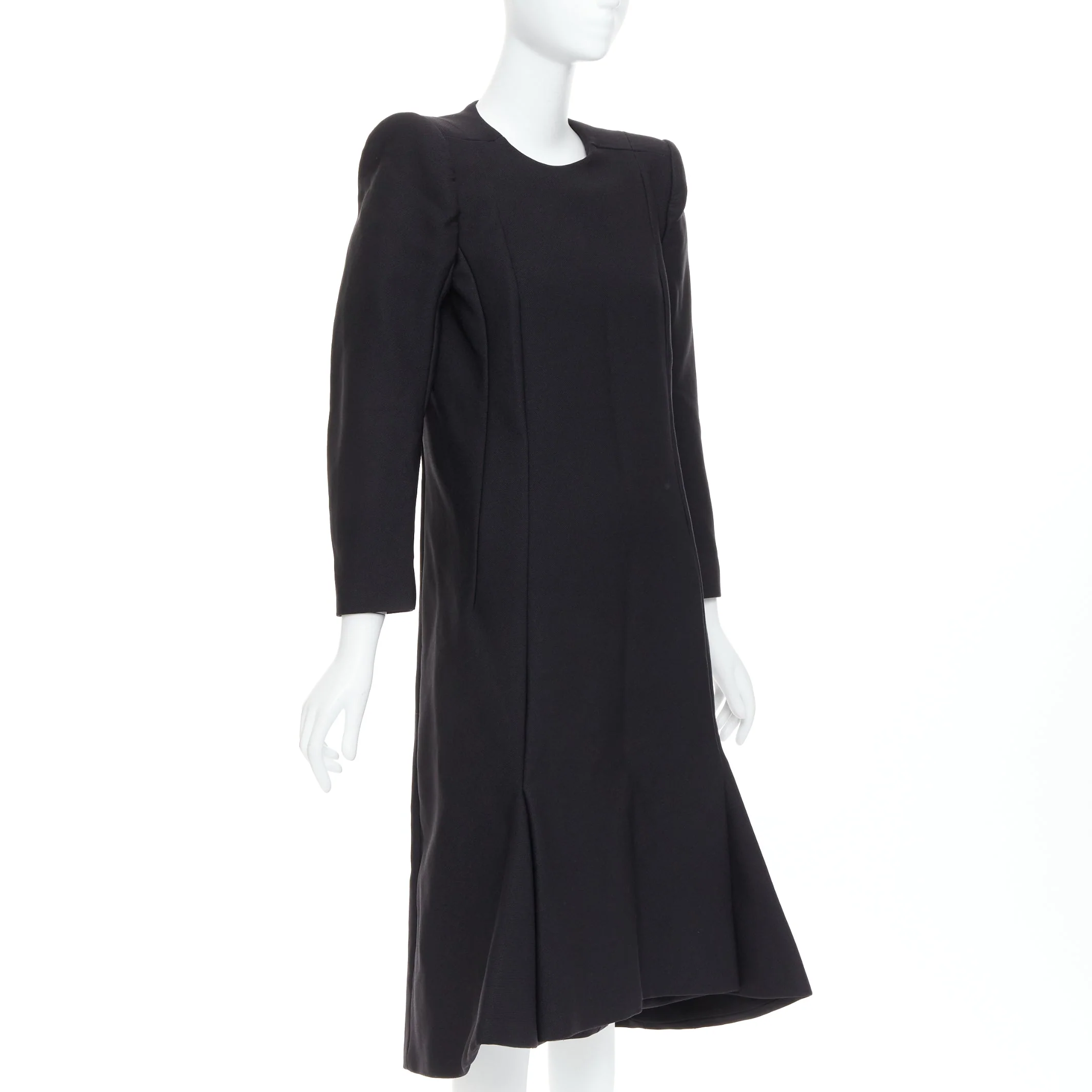 Women's Balenciaga black padded midi dress - Image 9