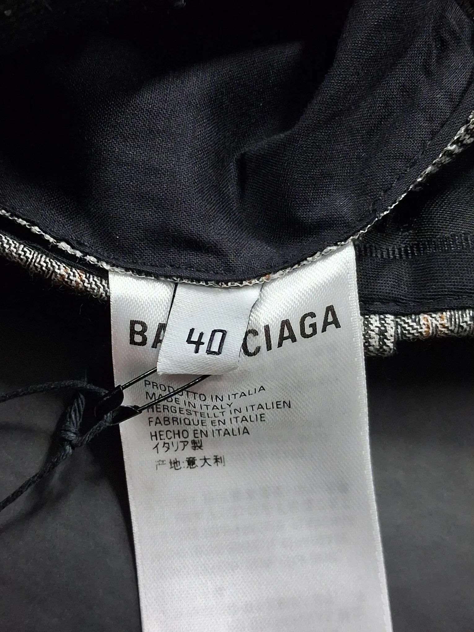 Women's Balenciaga Checked Wide-Leg Trousers in Grey Wool - Image 10
