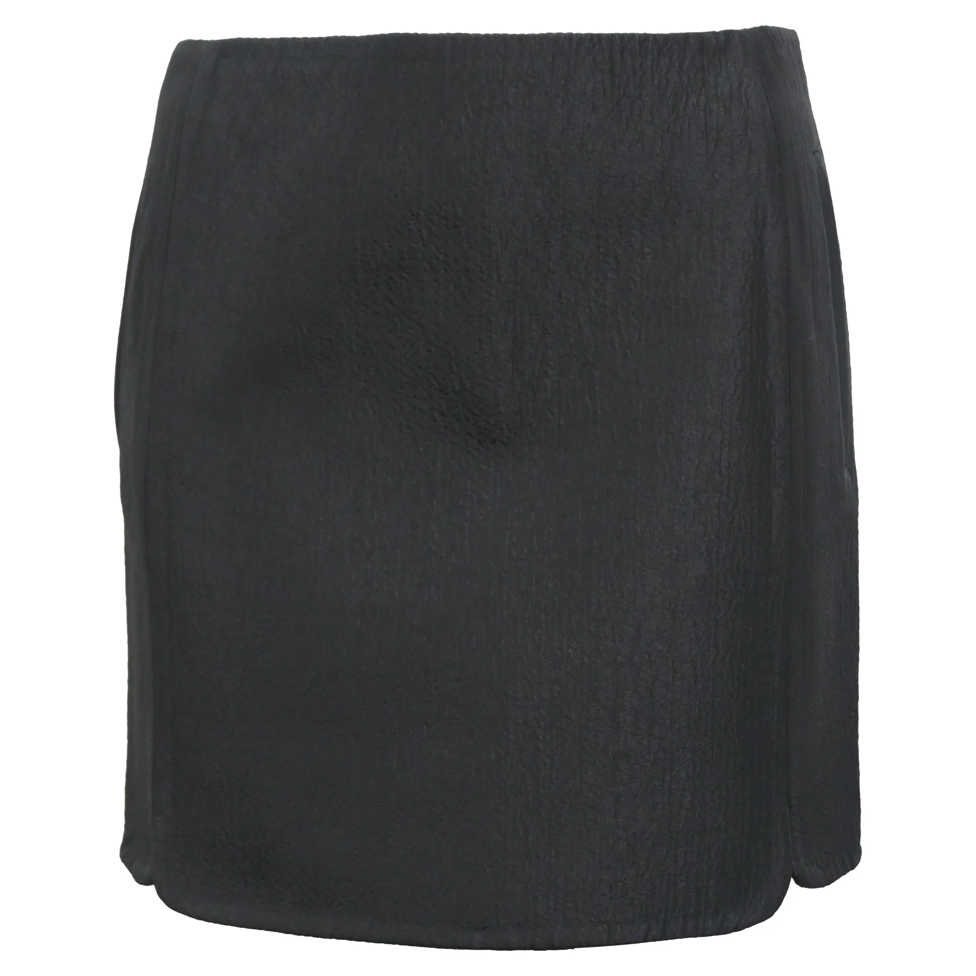 Women's Balenciaga Crinkled-Texture Mini Skirt in Black Silk