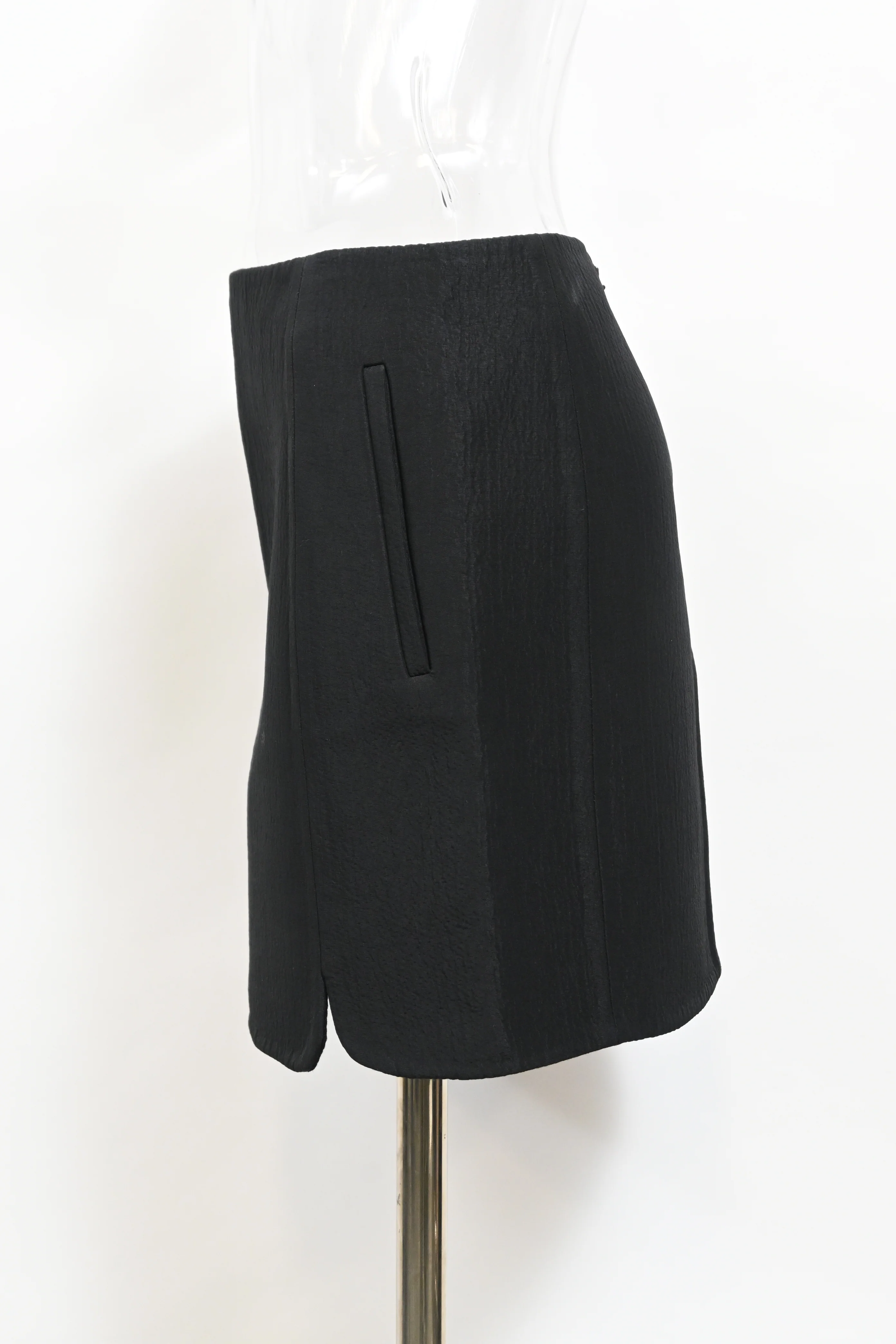 Women's Balenciaga Crinkled-Texture Mini Skirt in Black Silk - Image 6