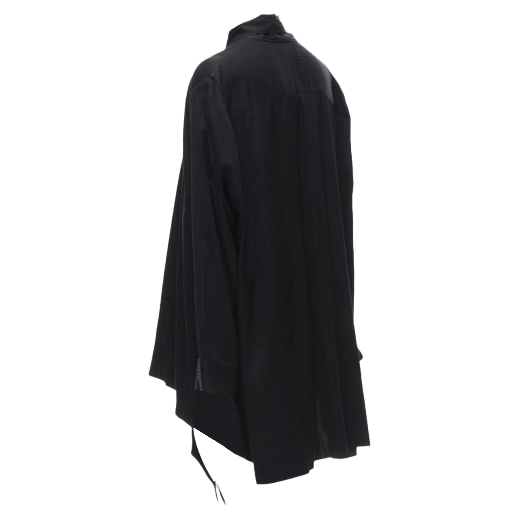 Women's Balenciaga Demna striped psy bow cascade hem oversized shirt - Image 5