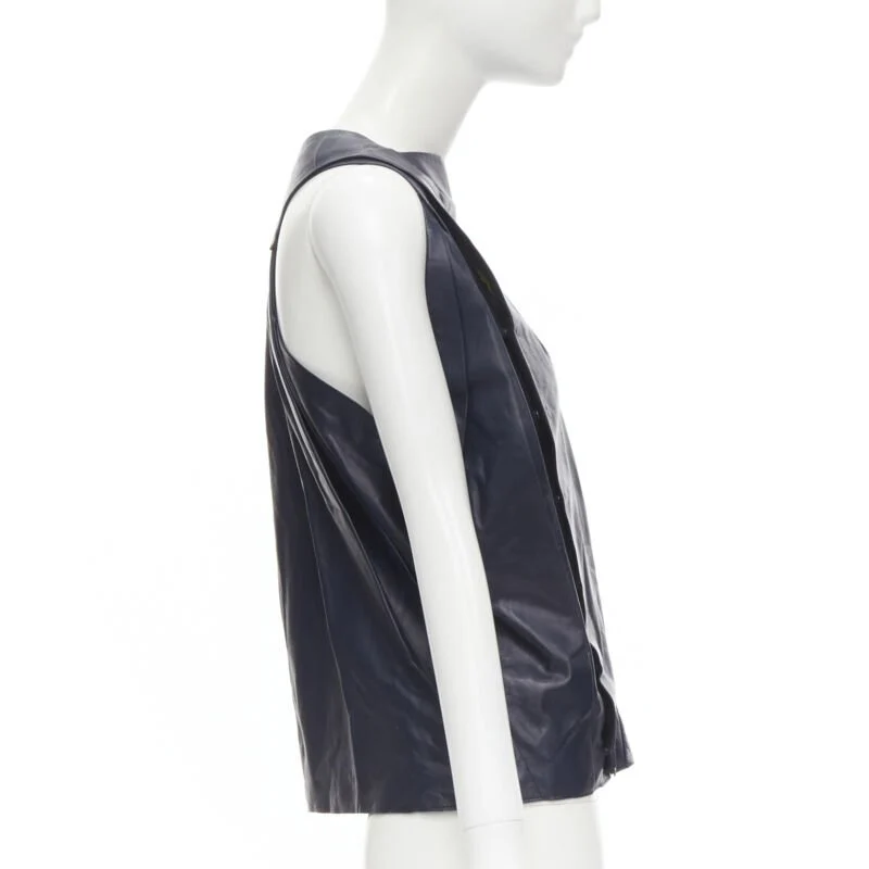 Women's Balenciaga Ghesquiere leather pleated top - Image 10