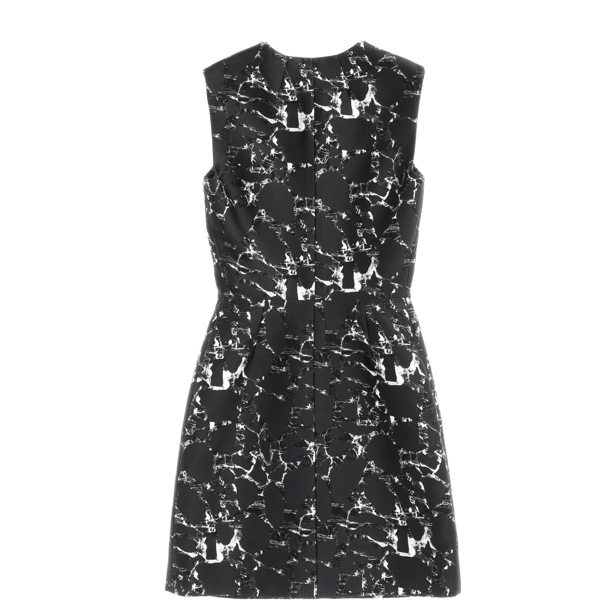 Women's  Balenciaga Jacquard Print Mini Shift Dress in Black Cotton - Image 6