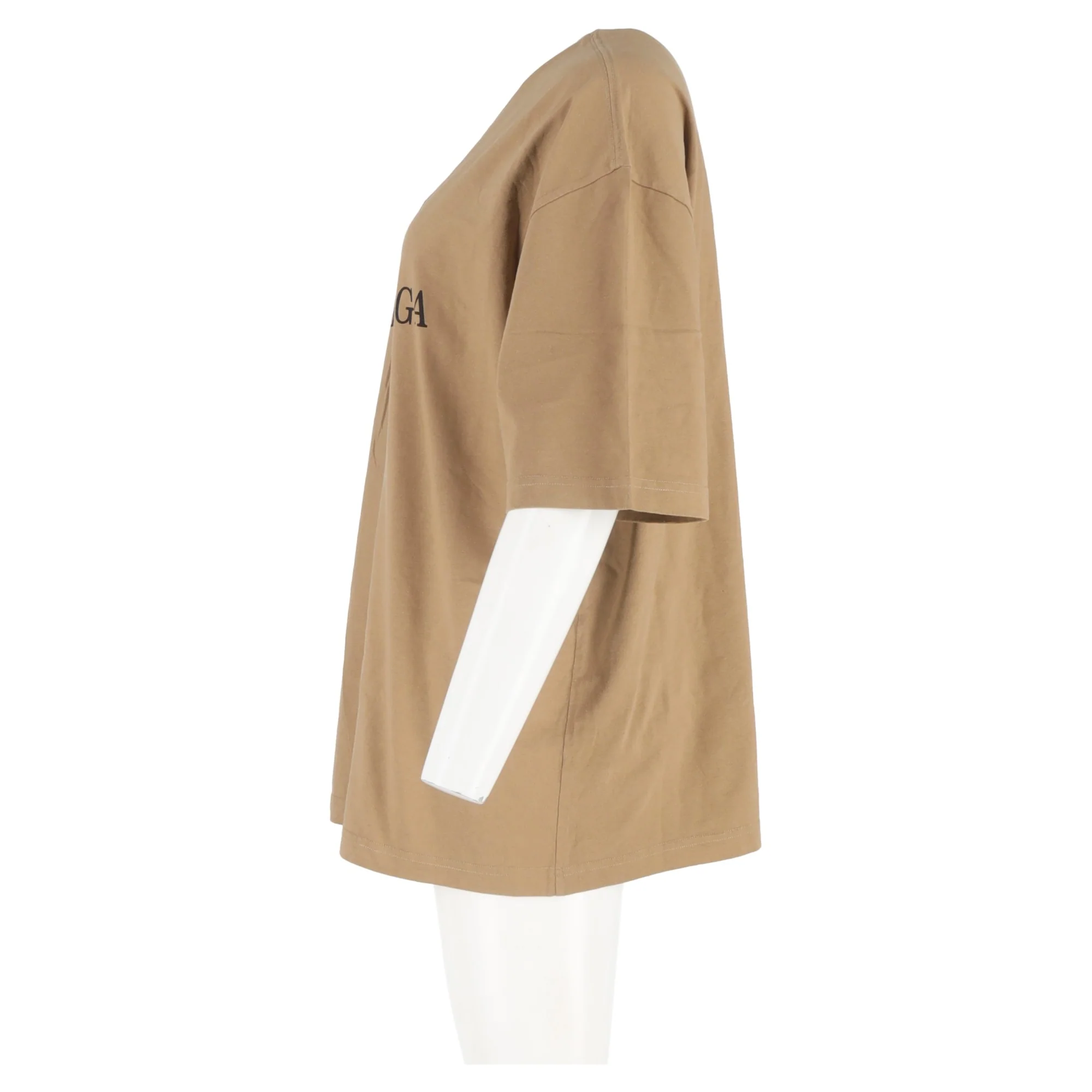 Women's Balenciaga Logo-Print Jersey T-Shirt in Brown Cotton - Image 7