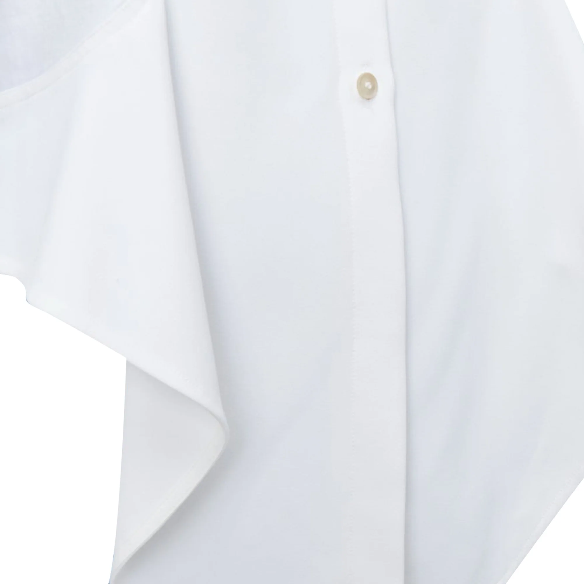 Women's Balenciaga mixed fabric drape cap sleeves collaRed shirt - Image 2