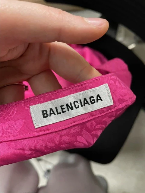 Women's Balenciaga Oversized Logo Floral Jacquard Midi Slip Dress in Pink Viscose - Image 10