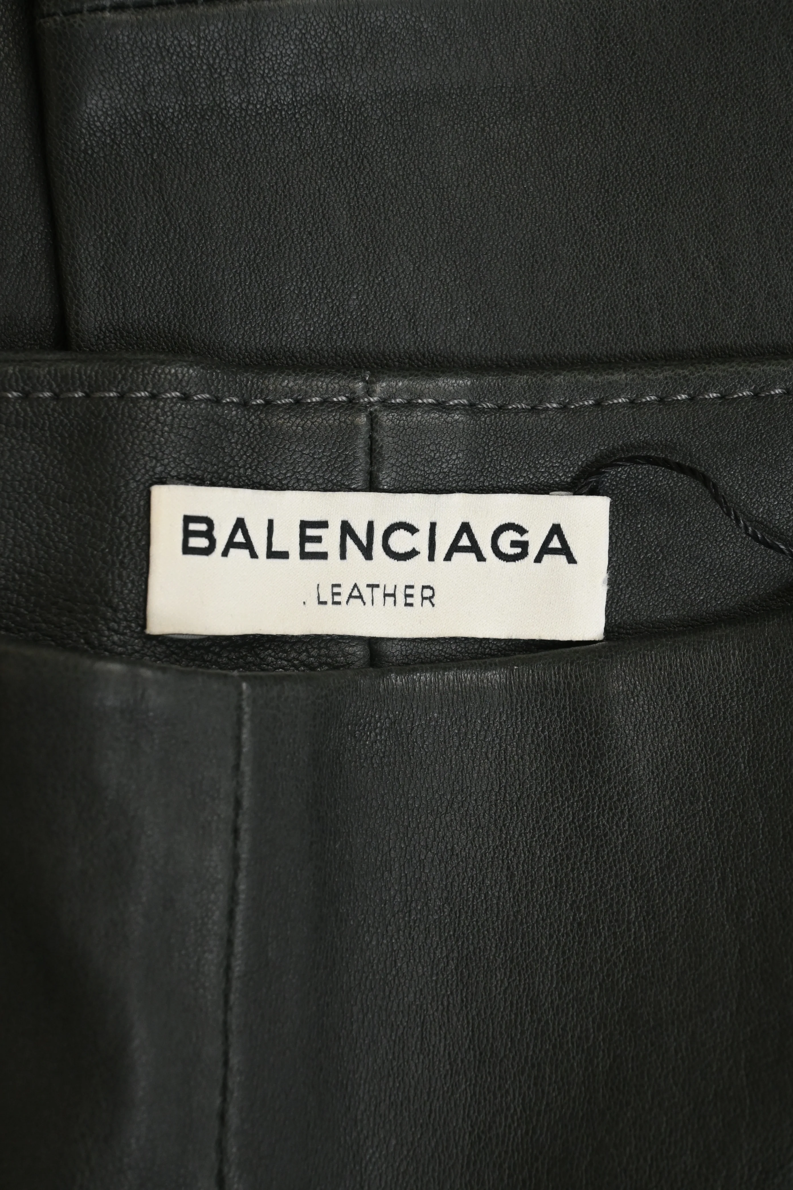 Women's  Balenciaga Paneled Skinny Pants in Black Leather - Image 8
