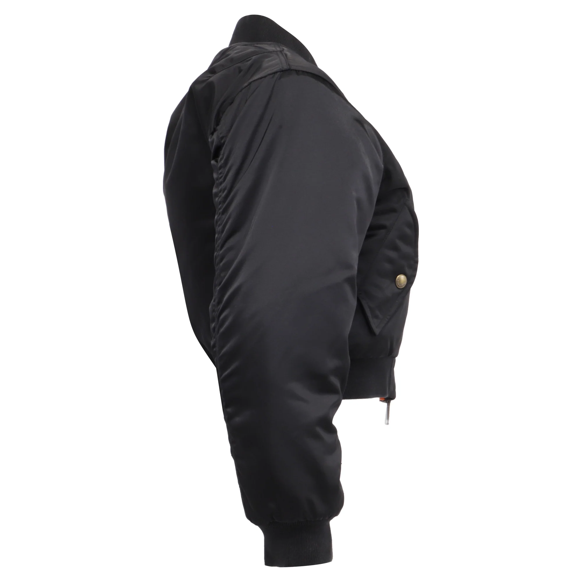 Women's Balenciaga Shrunk Bomber Jacket in Black Polyamide - Image 3