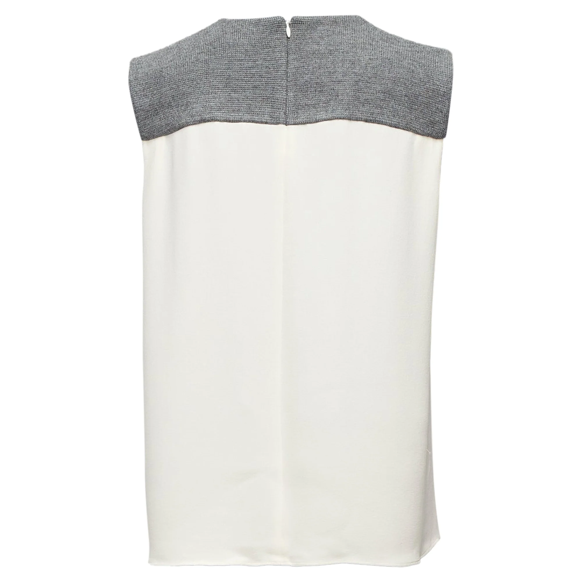 Women's Balenciaga Silk Crepe Knitted Yoke Cut Out Blouse - Image 5