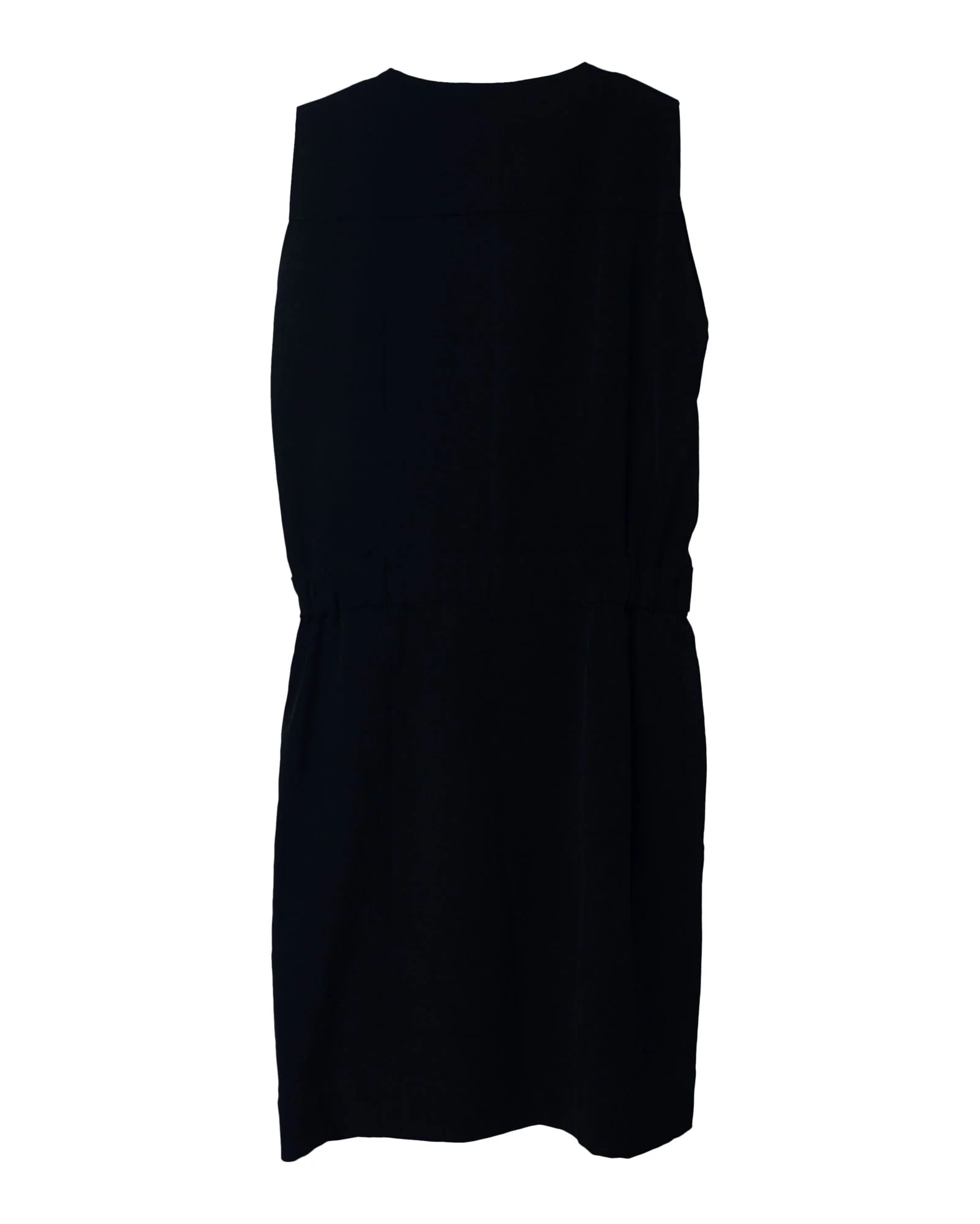 Women's Balenciaga V-Neck Sheath Dress in Black Triacetate - Image 4