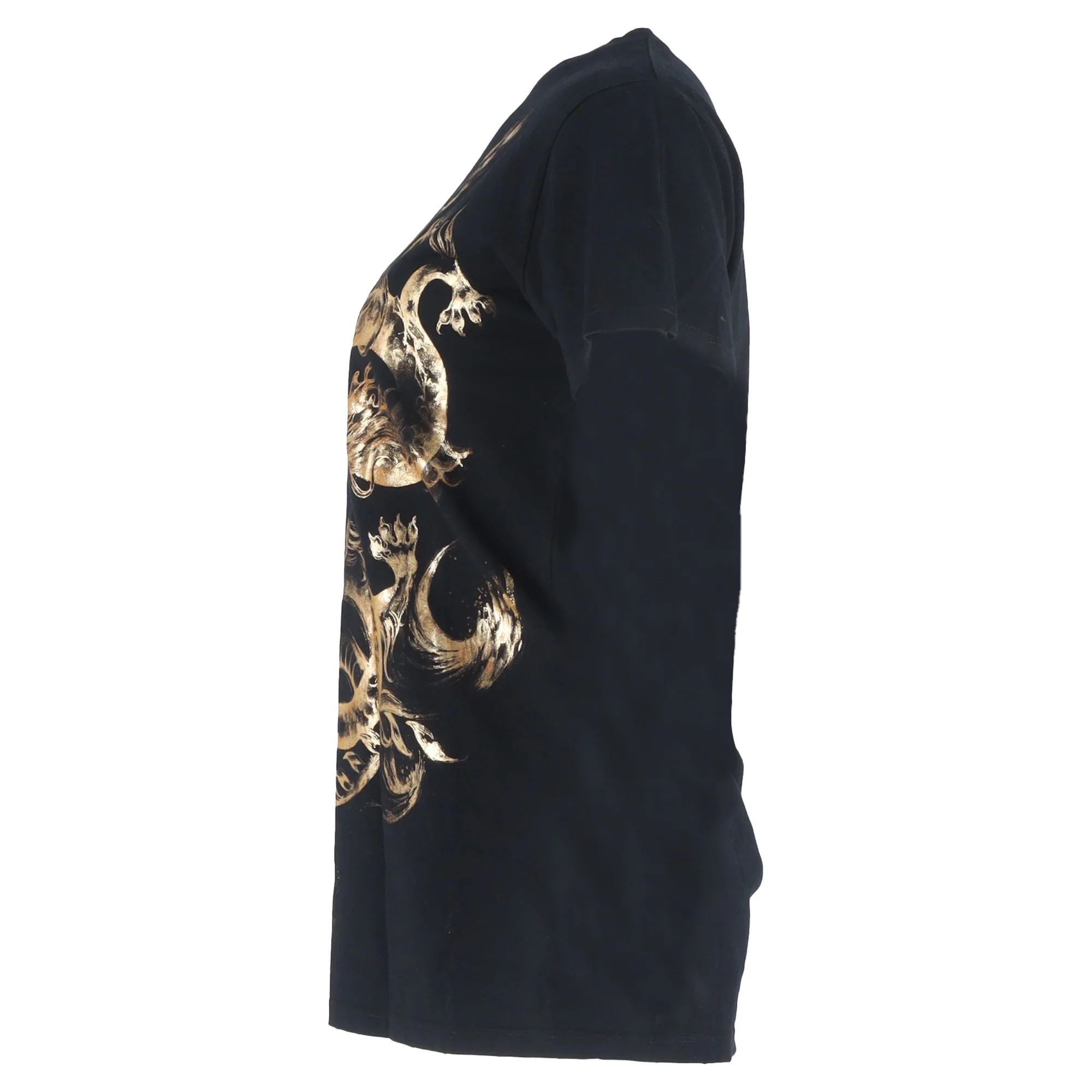 Men's Balmain Dragon Printed T-Shirt in Black Cotton - Image 2