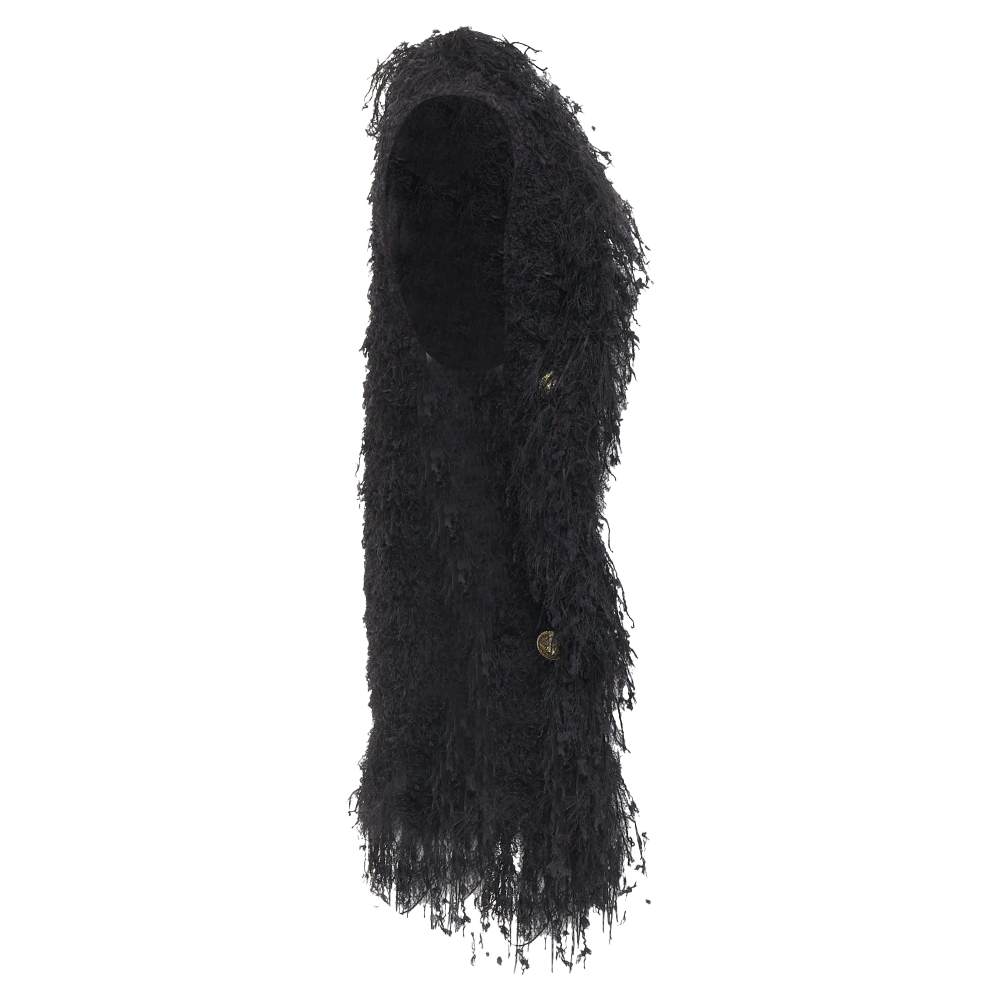 Women's Balmain black tweed drape vest - Image 2
