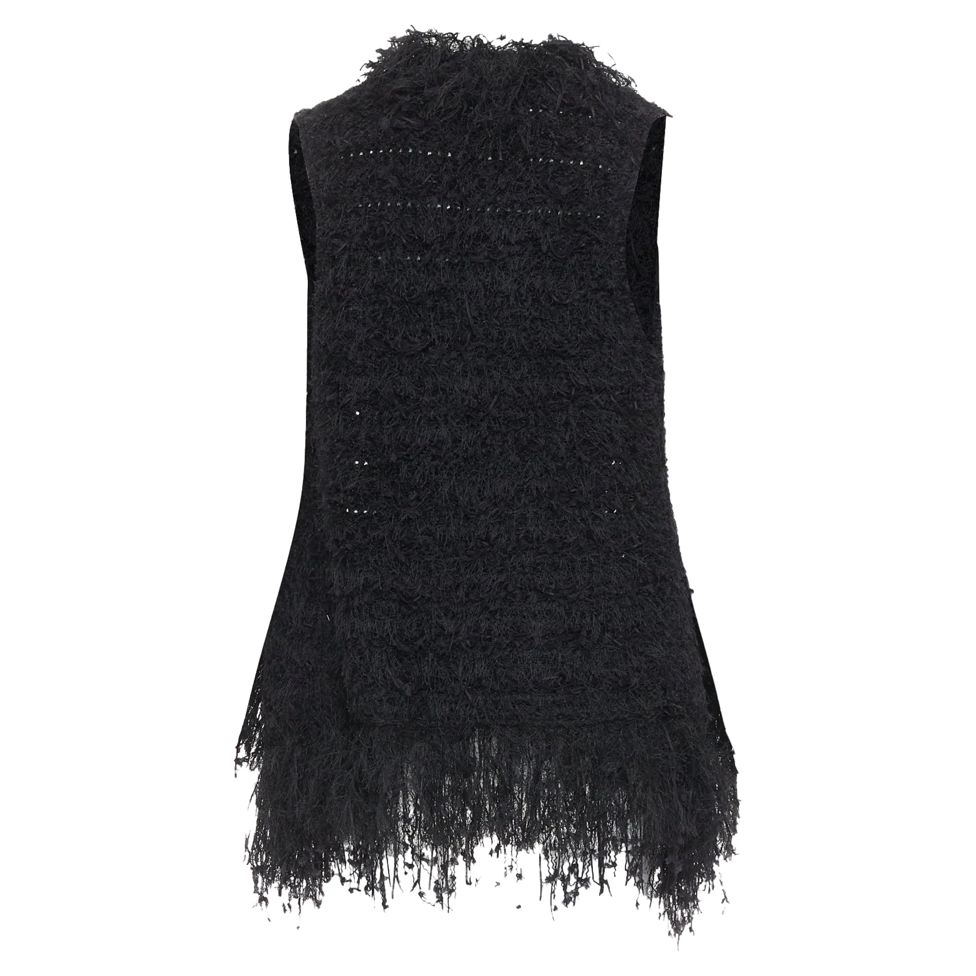 Women's Balmain black tweed drape vest - Image 4
